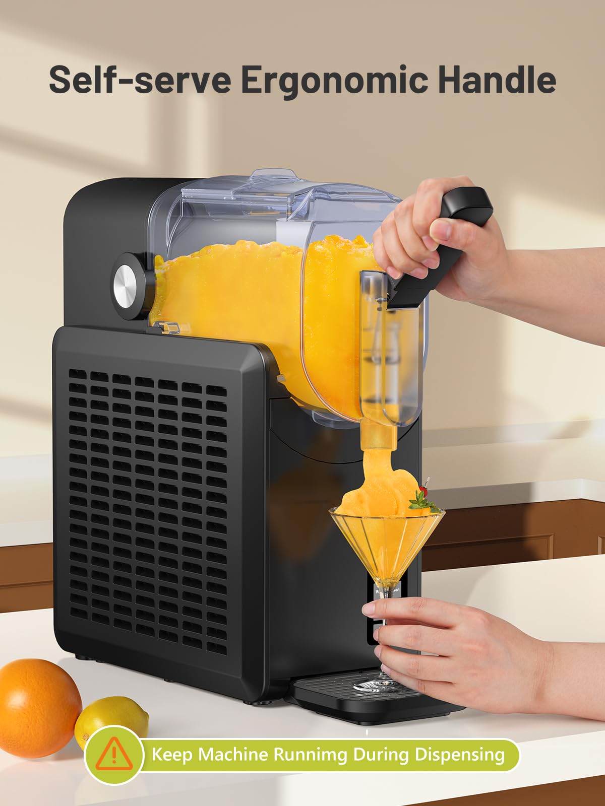 KEENSTAR Slushie Machine, Slushy Machine for Home, Professional Frozen Drink Maker with Self-Cleaning, No Ice Needed, 6 Preset Programs for Margaritas, Frappés, Milk Shake & More