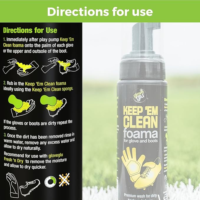 Glove Glu Keep 'Em Clean Foama for Goalkeeper Gloves and Football Boots, 200ml