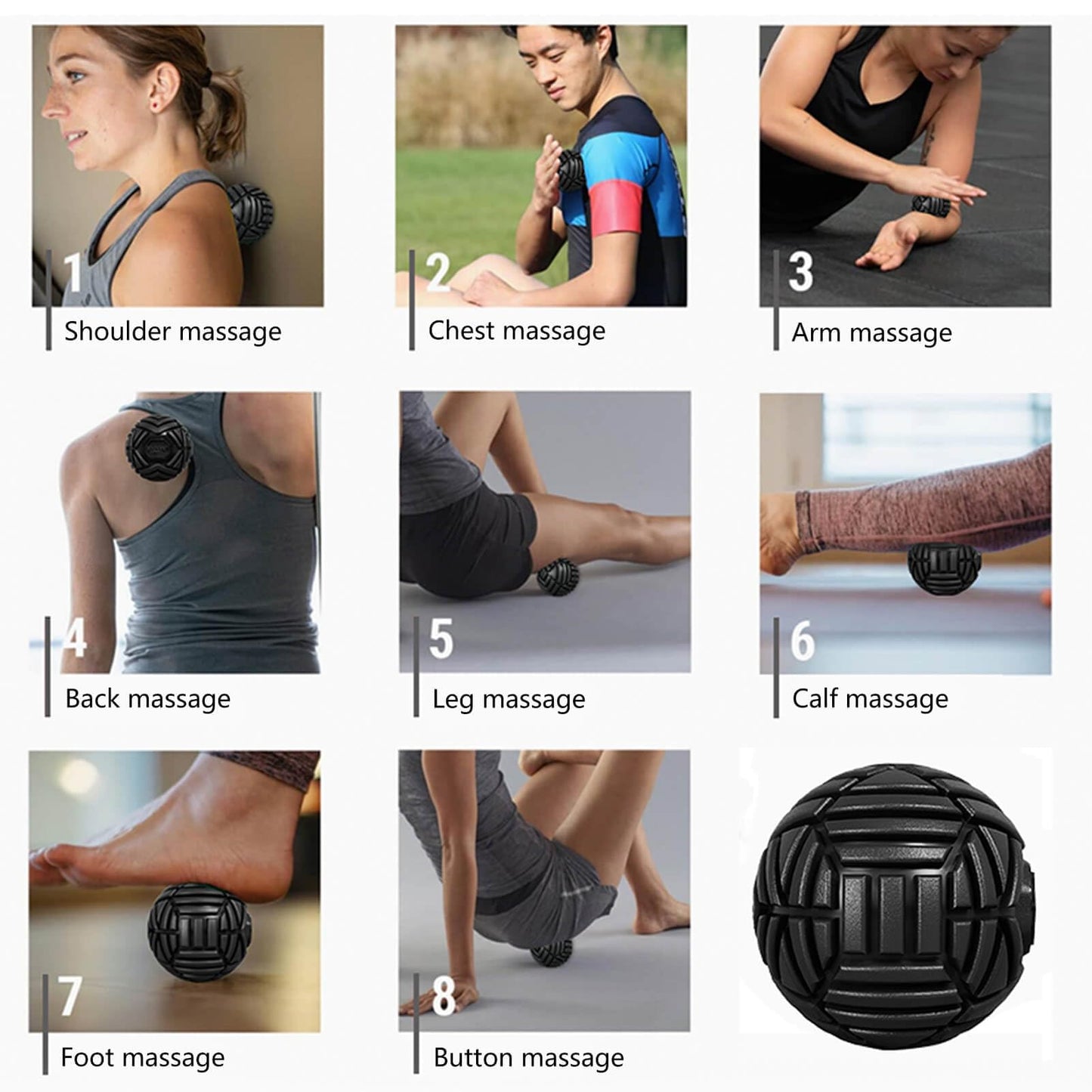 Tetop Fitness Muscle Massage Ball, 3.15in, Therapy Ball for Trigger Point Massage, Myofascial release, Mobility ball for Exercise & Recovery (Purple)