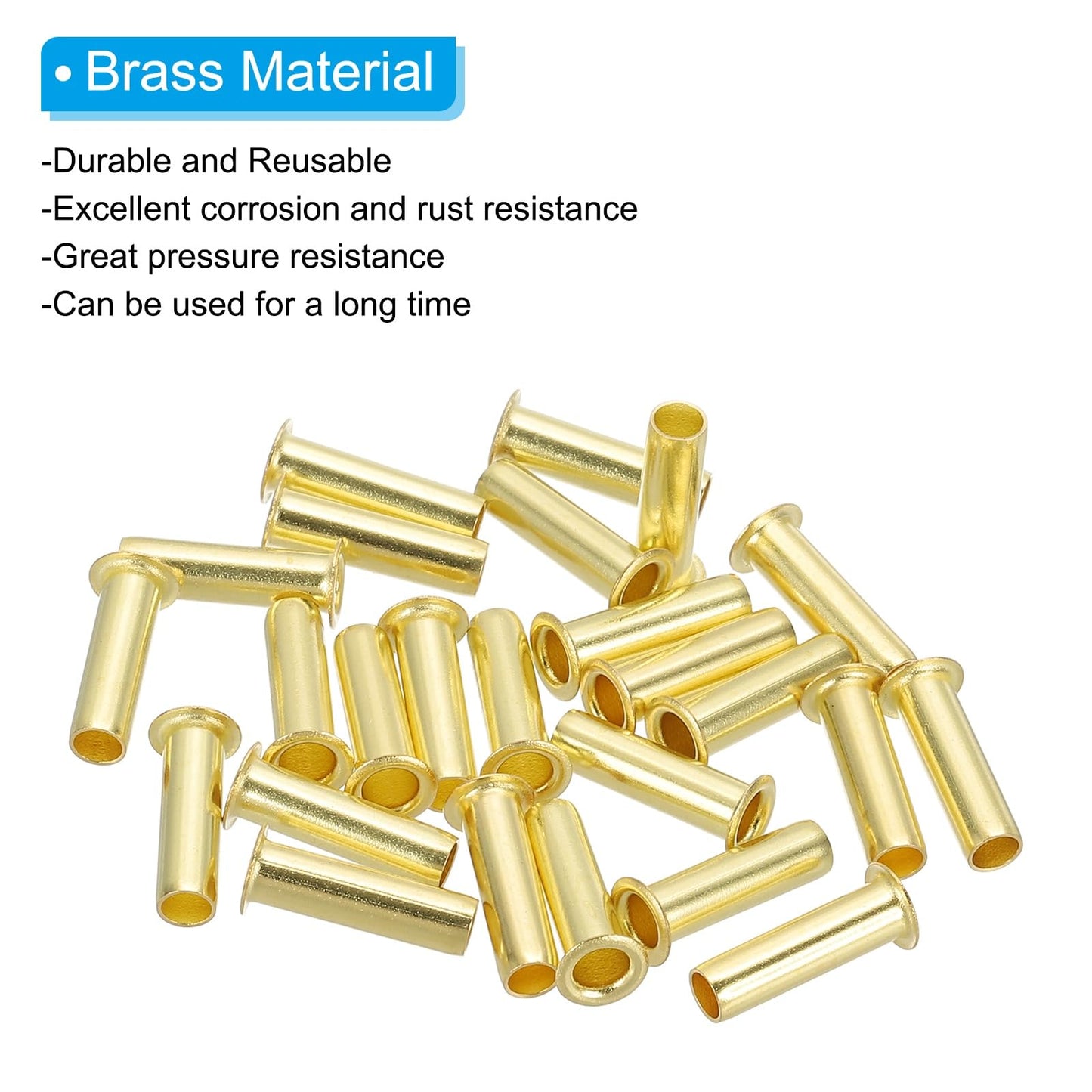 PATIKIL Brass Compression Insert, 75 Pcs 6mm OD x 4mm ID Tube Insert Tube Support Compression Fitting Assortment Kit for Water Oil Air Pipe