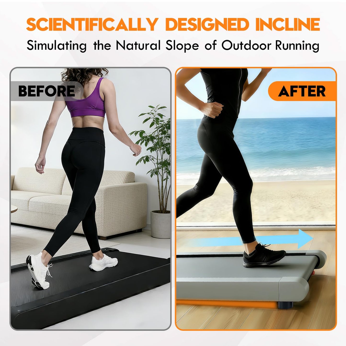 Tordale 4-Pack Treadmill Incline Riser Blocks for Leveling & Uphill Training, Adaptable to Two Slopes Cushioning and Durable Support Block Fit for Home and Gym