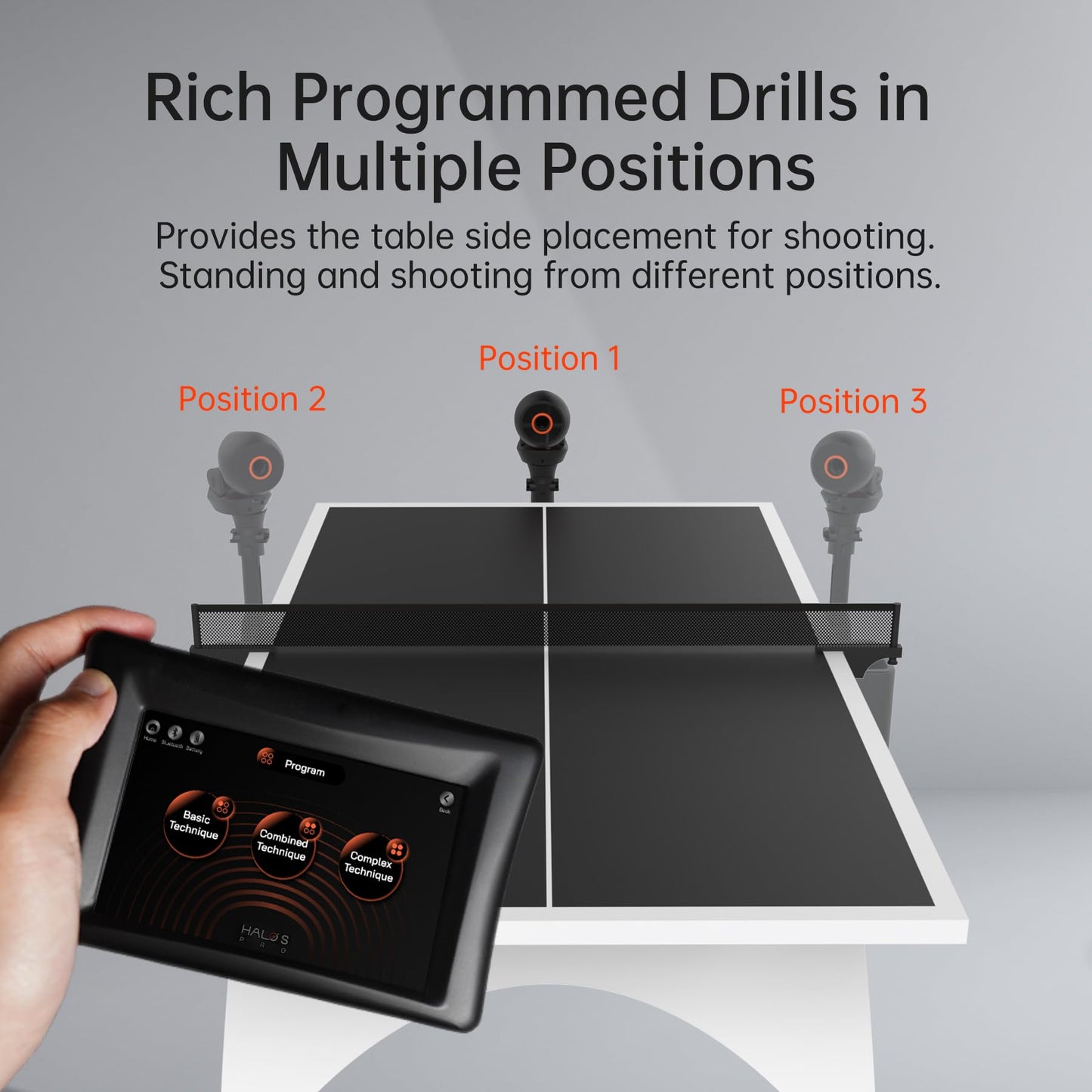 PONGBOT Table Tennis Robot with Net Ping Pong Ball Machine, Remote/APP Control, 576 Pre-saved Trajectories, Automatic Oscillation, Programmable Drills-Frequency/Ball Speed/Rotation/Landing/Hight