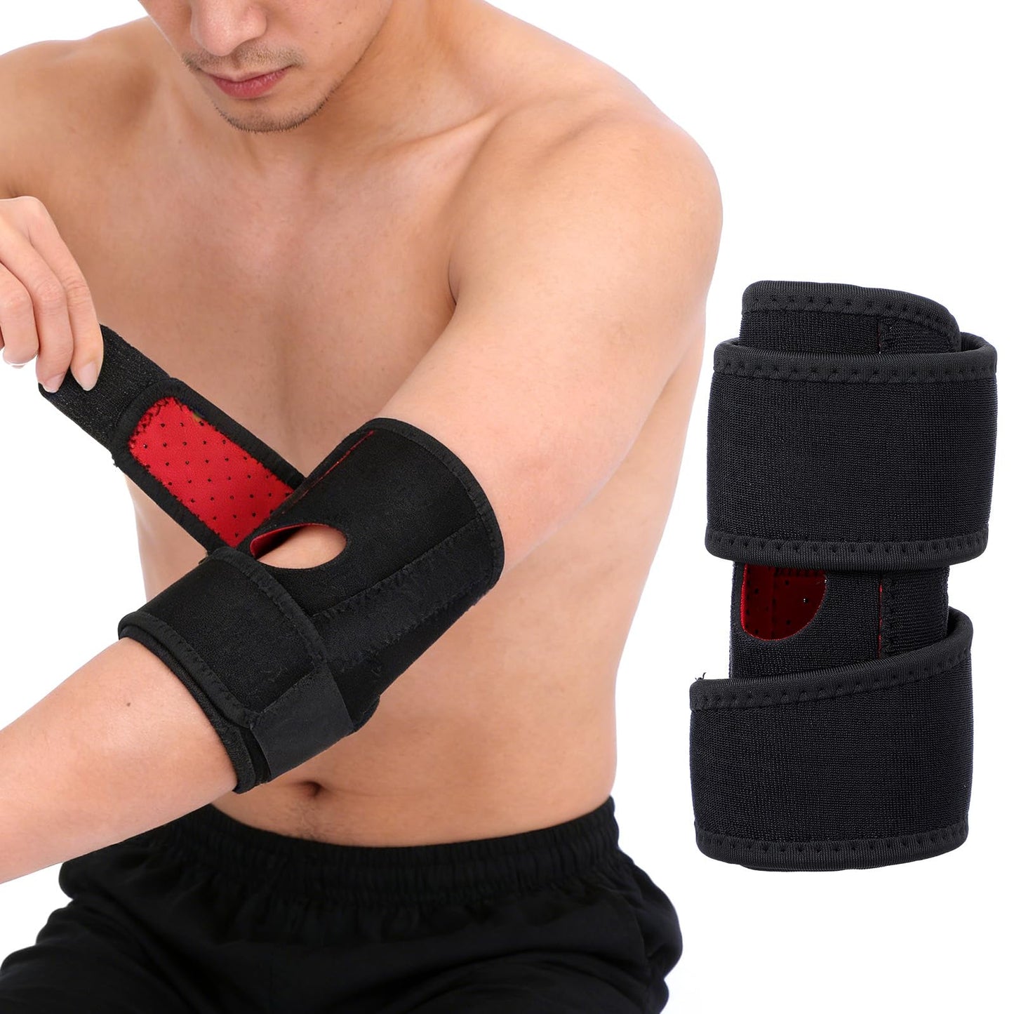 ElevateTech Elbow Brace for Tendonitis Women Men Elbow Pad Brace Support Tennis Elbows Compression Arm Sleeve Wrap Support with Adjustable Straps, Golfer's Elbows Sprains/Strains Pain