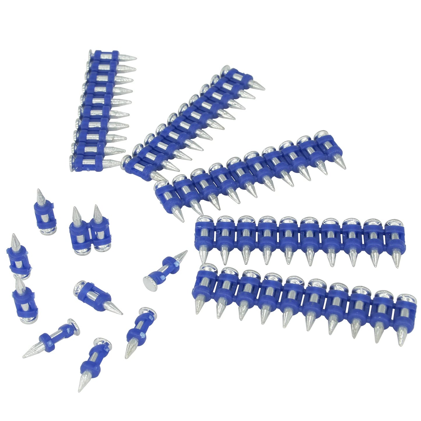 10 Boxes - KIMSING MTSD-19 12 Gauge 3/4 Inch X .109 Inch Smooth Shank Plastic Collated Concrete and Steel Drive Pin Mechanical Galvanized for Gas Power Concrete and Steel Nailer 1,000 PCS/Box