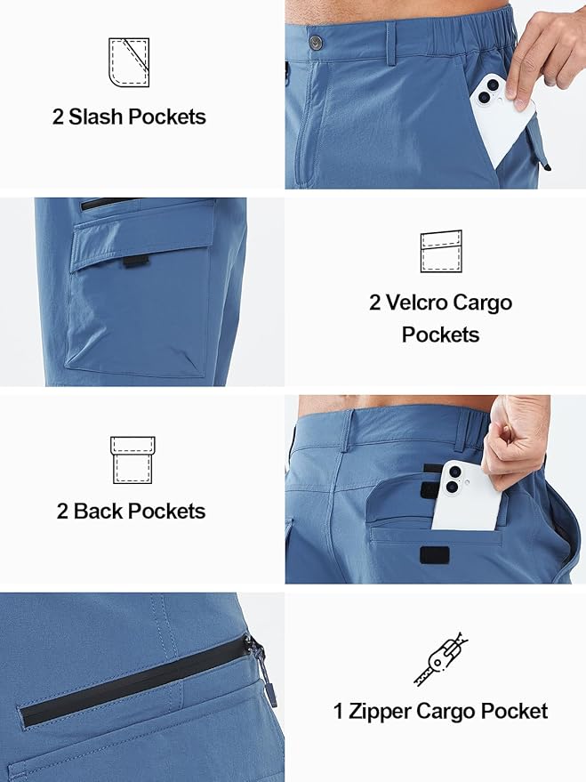 NORTHYARD Men's Cargo Hiking Shorts 9" Lightweight Outdoor Tactical Work Camping Sport Golf Casual Travel Fishing Multipocket