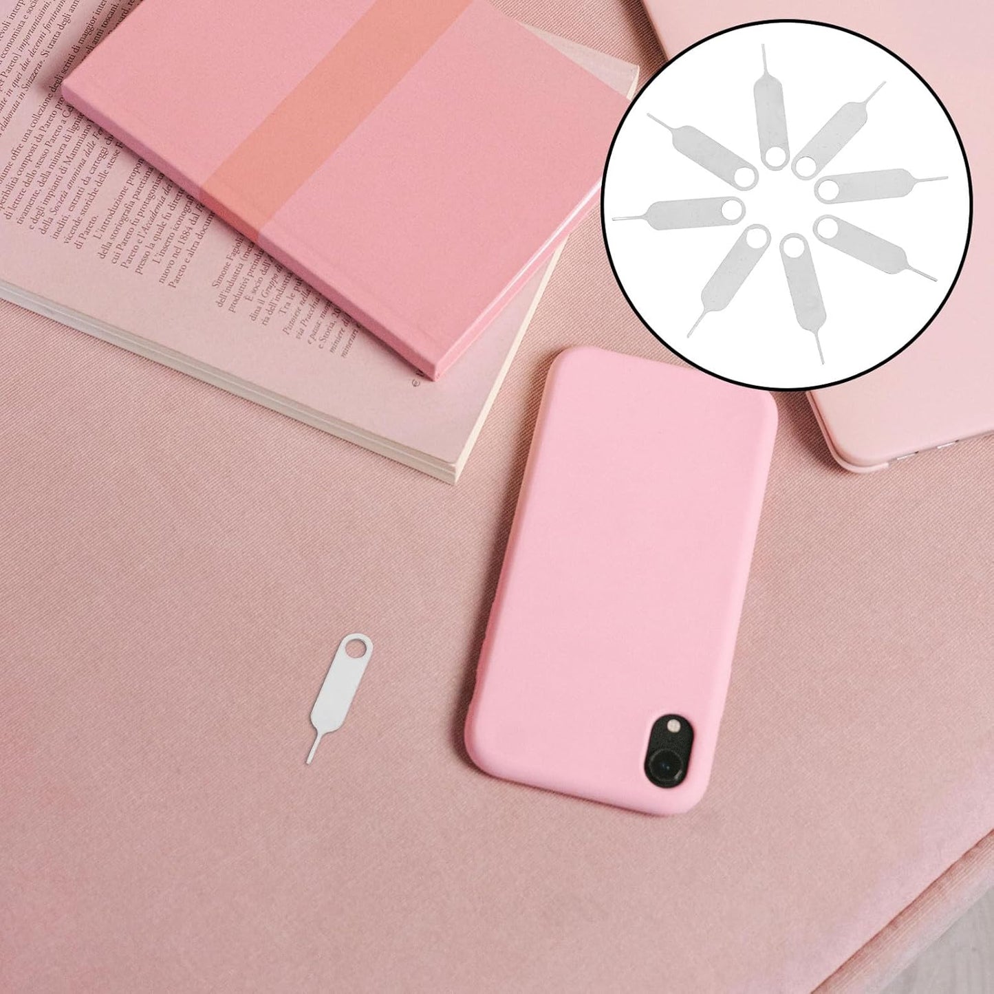 500pcs Set Sim Card Ejector Pin and Mobile Phone Sim Removal Tool Stainless Steel Universal Ejection Needle for Compact