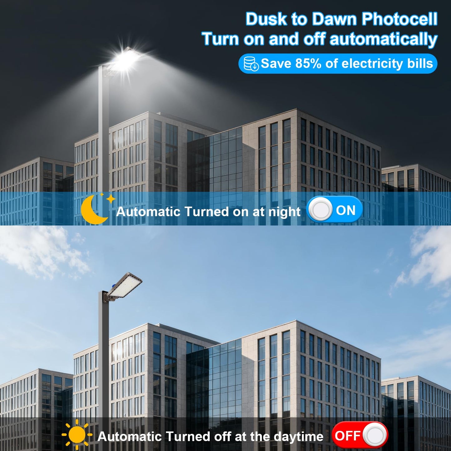 Tomourd 350W Parking Lot Light LED, 52500LM 5000K Super Bright Dusk to Dawn Commercial Shoebox Lights Outdoor IP65 Waterproof Adjustable Heavy-Duty Street Floodlight Security Area Stadium Lighting