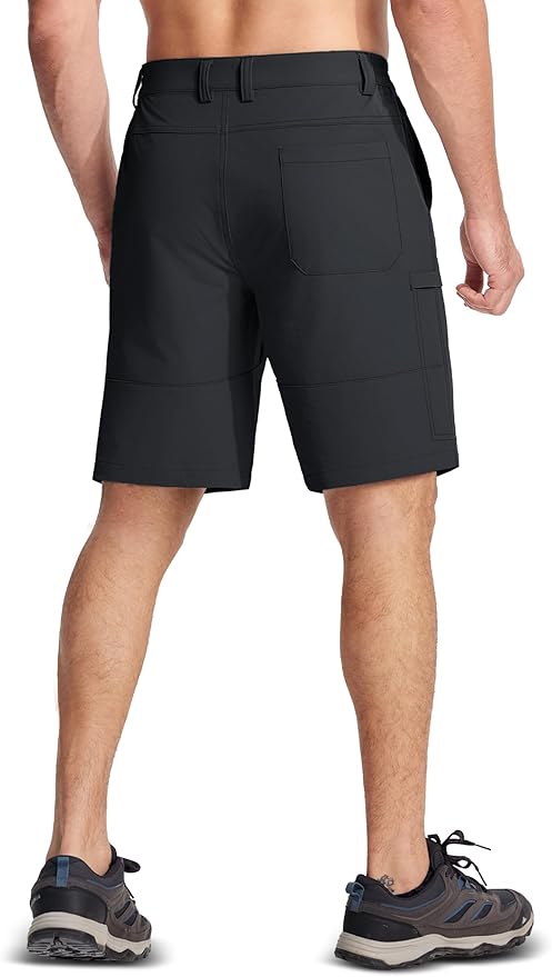MAGCOMSEN Men's Hiking Cargo Shorts Quick Dry Lightweight 9" Golf Shorts Summer Casual Work Outdoor with 5 Zipper Pockets
