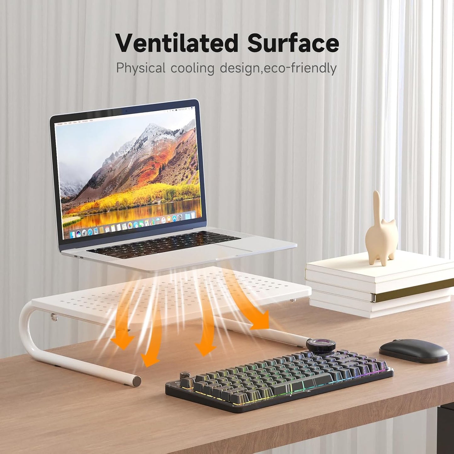 4 Inches Storage,White(MST004W) suptek Monitor Stand Riser for Computer,Laptop,Printer, Notebook and All Flat Screen