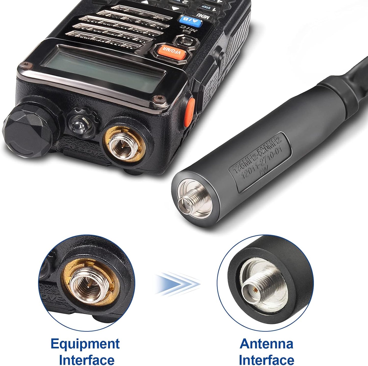 BINGFU 136-520MHz 42.5 inch BF-F8HP UV-5R UV-82 BF-888S GT-3 Dual Band VHF UHF Foldable CS Tactical SMA Female Ham