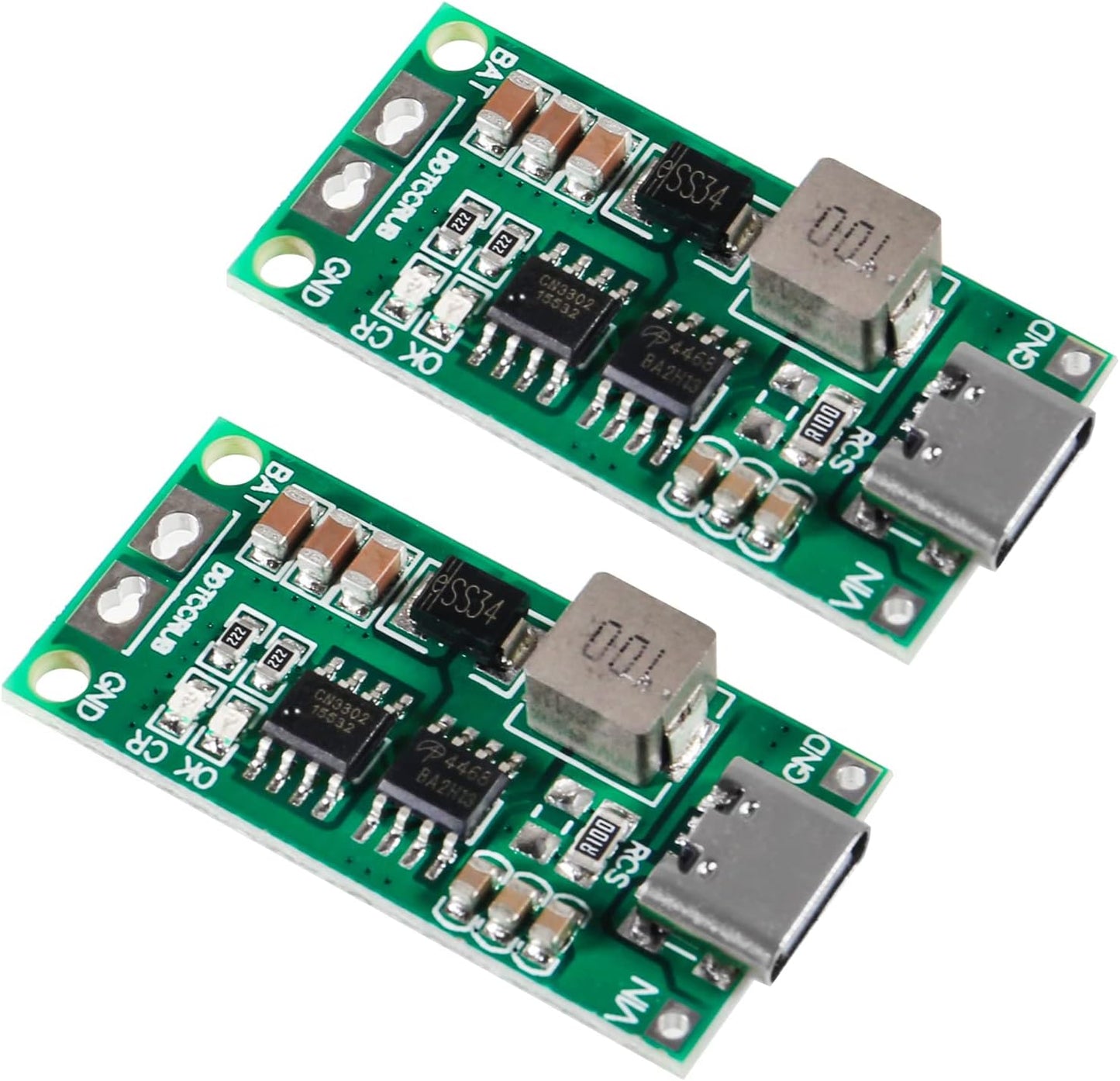 AITIAO 2PCS 2S 3S 4S 1A 2A 4A 18650 Bank(4S 4A) Type C BMS Lithium Battery Charger Board USB C Step-up Boost Module
