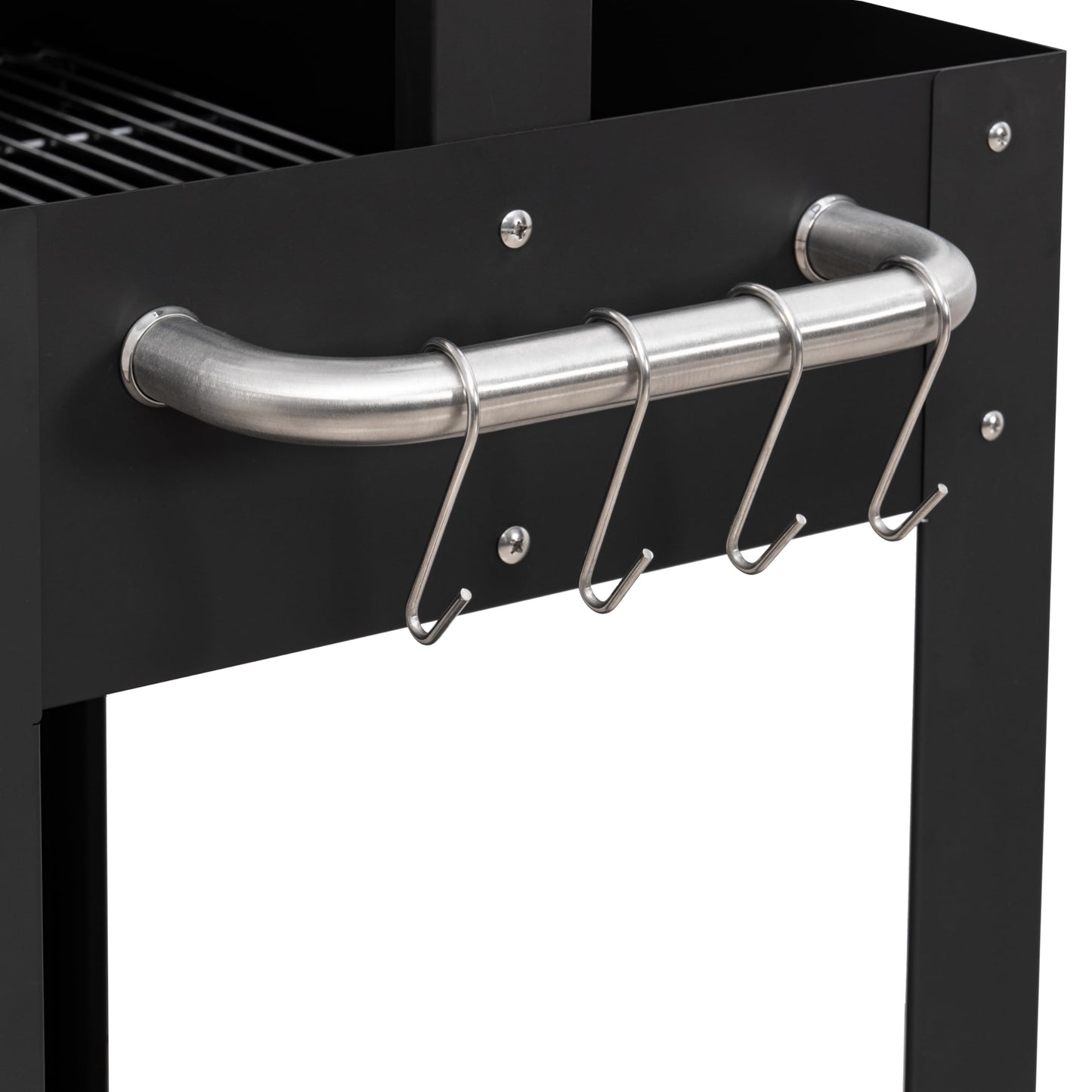 KoolMore 50 in. Charcoal BBQ Grill, Argentine Style Outdoor Grill with Adjustable Grate, Heavy Duty Barbecue Grill, Black
