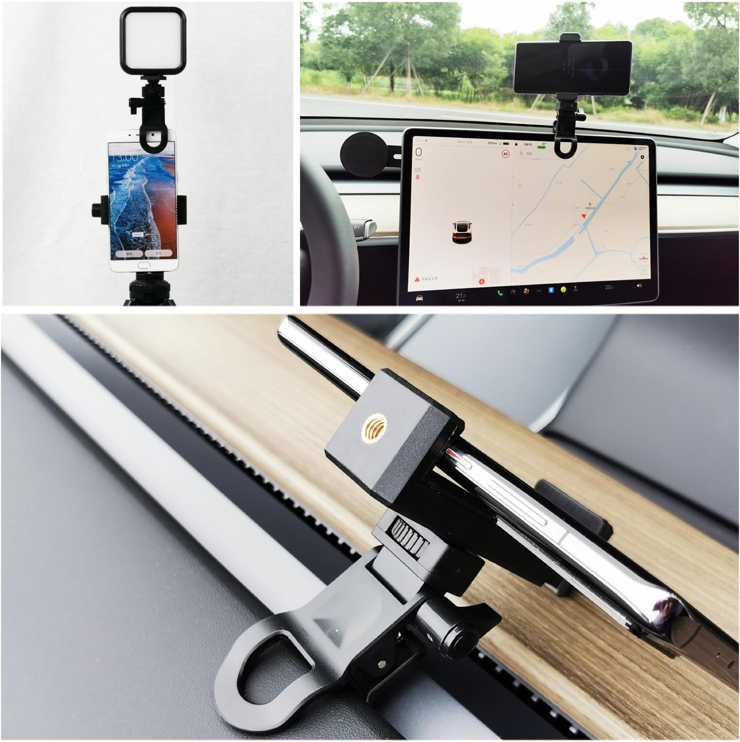 ThtRht 2 Pack 1/4 Monitor Camera Mount Clamp Clip Screen LCD Display Top Fill Light Flash Holder Webcam Stand