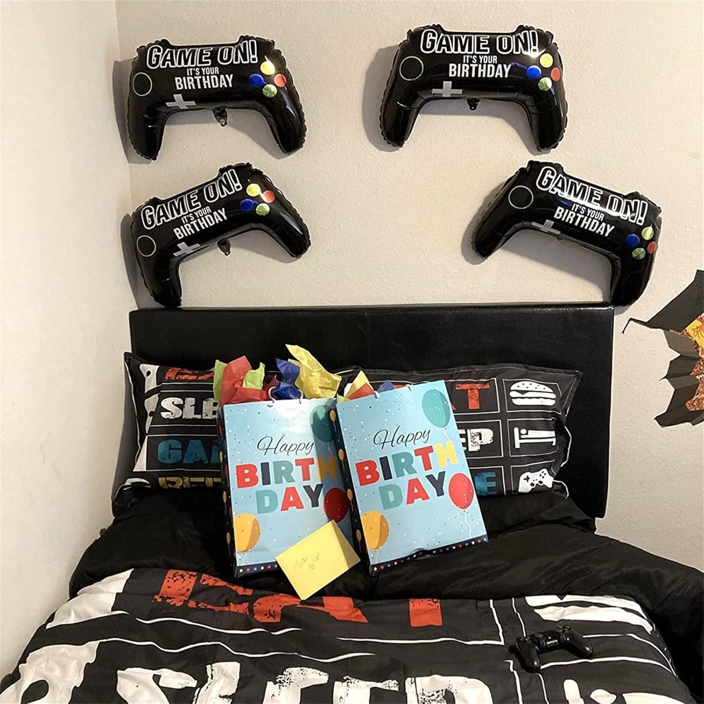 Skiennix Video Game Party Balloons - Giant Controller Mylar Foil Balloons | 5-Piece Set for Kids' Birthday Celebrations