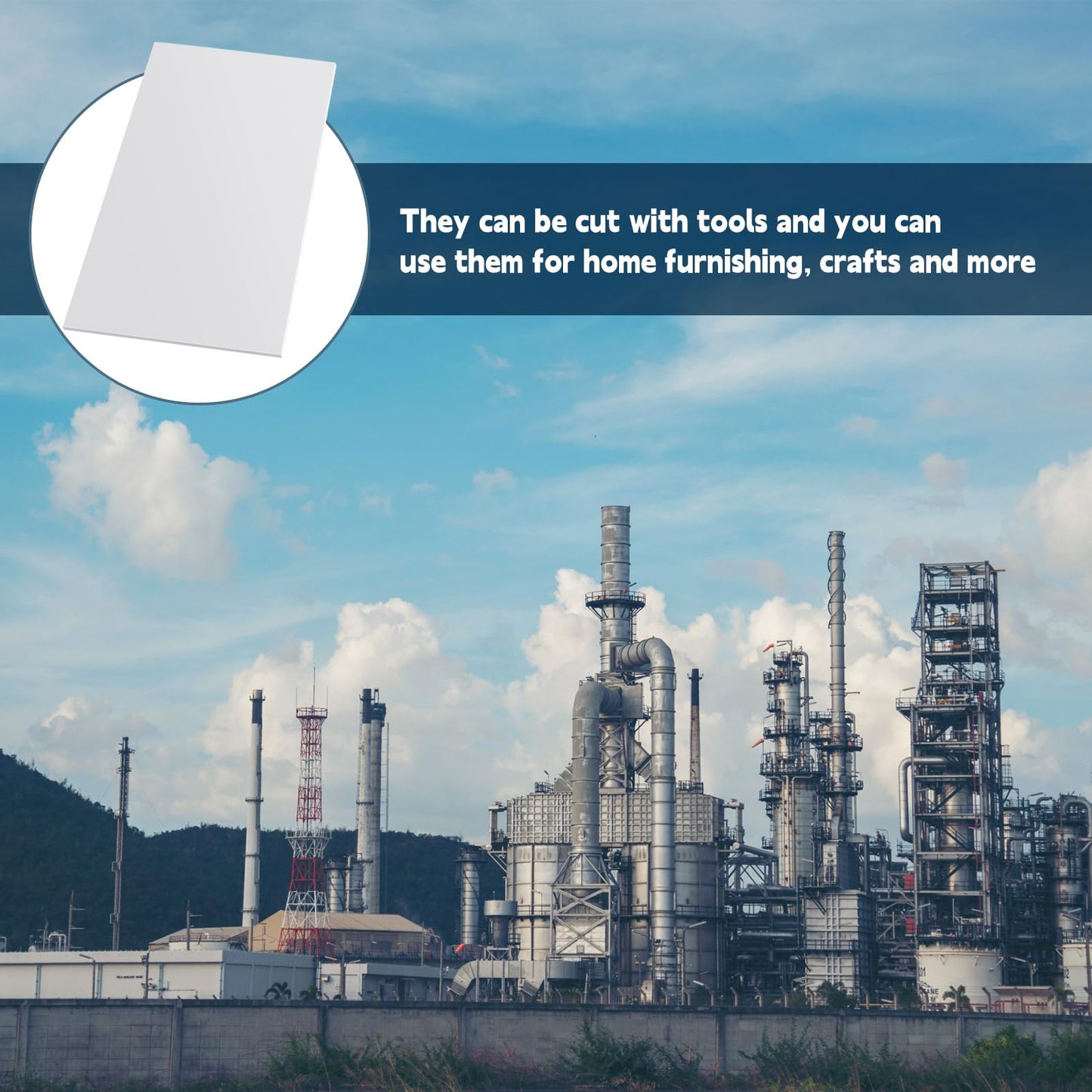 Sasylvia Hdpe Sheet, Hdpe Plastic Sheet Flexible High Density Polyethylene Cutting Board Solid Plastic Block for Marine, CNC, Machining, Industrial, DIY Projects(1/2" X 24'' X 48'',White,1 Pcs)