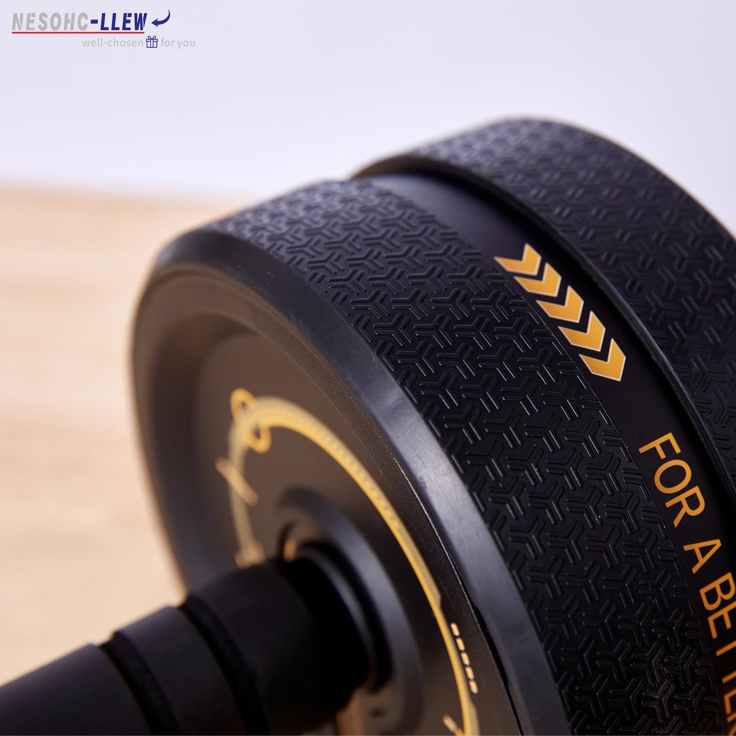NESOHC-LLEW Upgraded Ab Roller Wheel. Abdominal Training Roller for Men/Women, Abdominal Wheels Widened to 3.4 ", Rubber Tread of The Abdominal Wheel Upgraded, Max Weight 490 lbs