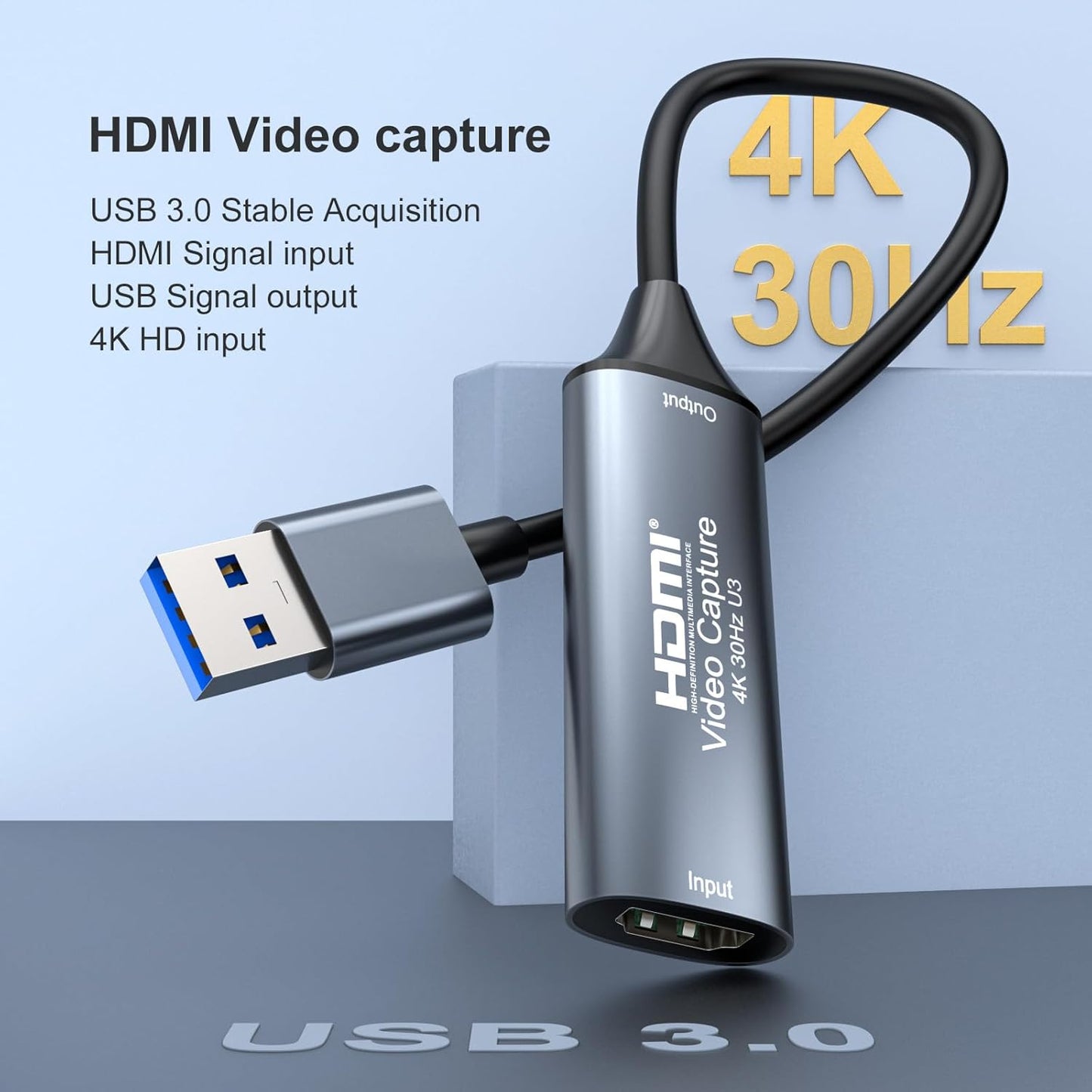SUOFEIXIANG 4K 30FPS 3.0 VLC,OBS,Amcap,PS5,Switch,Xbox HDMI Video Capture Card,Video Recording Card HDMI USB for Gaming