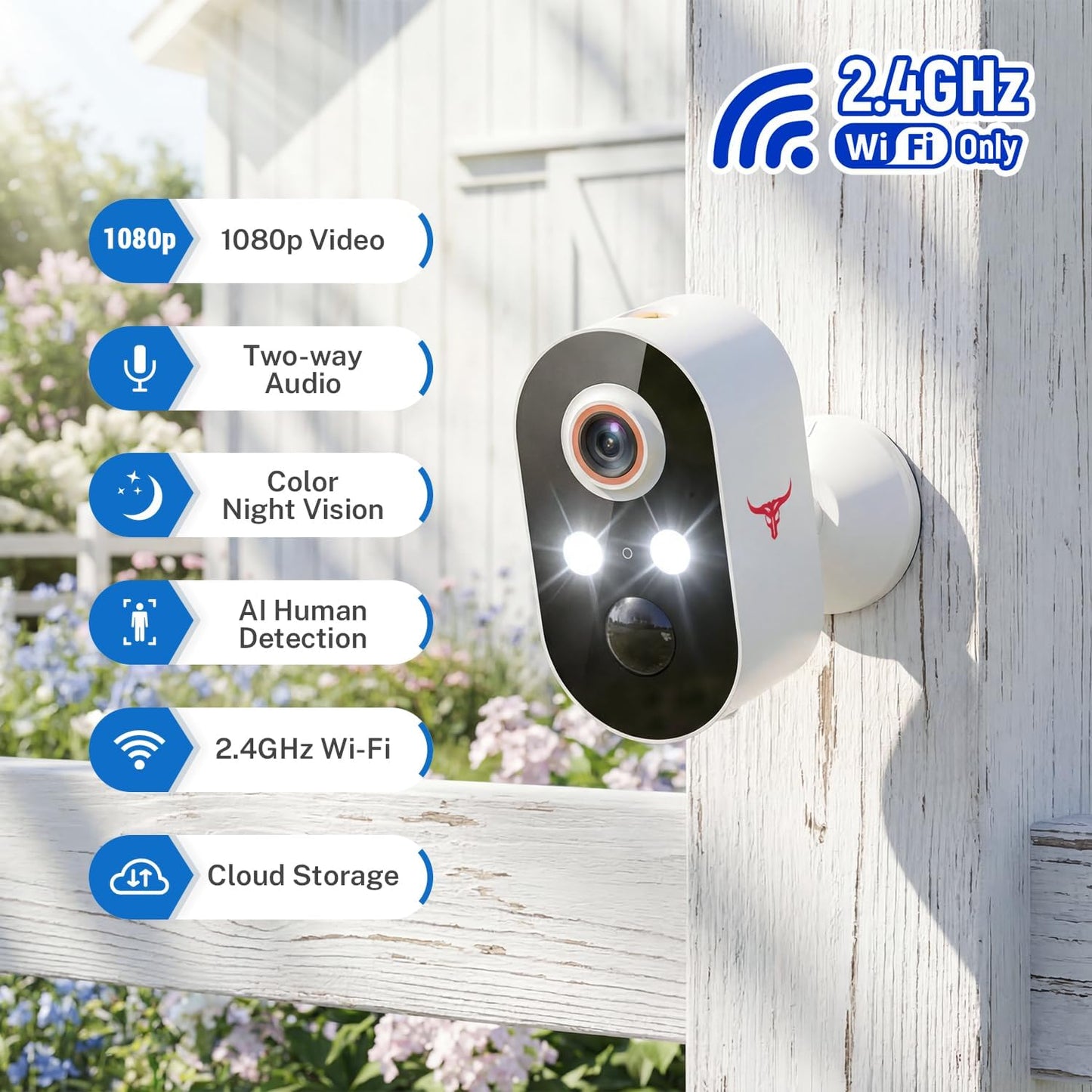 Safemogulix 1080P, 120 2.4GHz Security Cameras Wireless Outdoor View, Battery Powered, Wi-Fi Cameras for Home Security