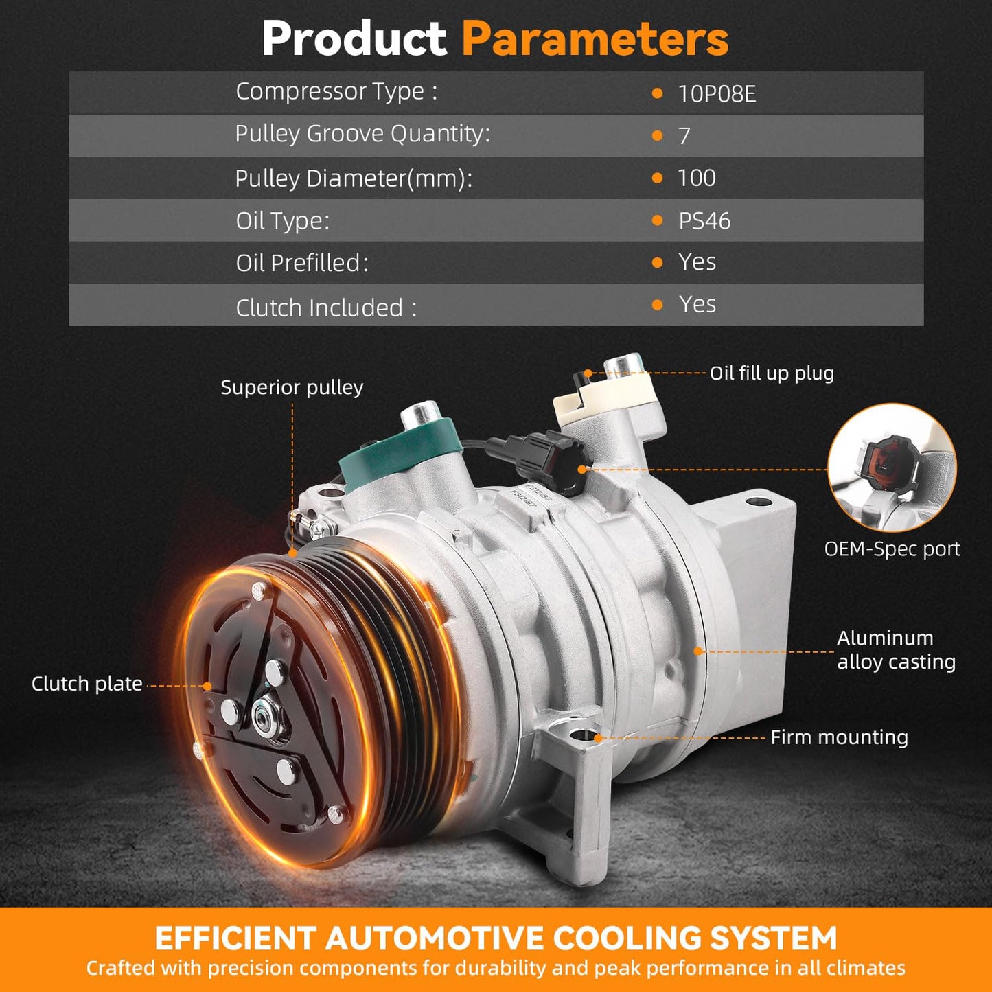 DEAL AUTO ELECTRIC PARTS A/C Compressor with Clutch Compatible with Nissan 2011 Versa 1.8L Sedan, 2012 Versa 1.6L, 2013-2019 Versa, 2014-2019 Versa Note