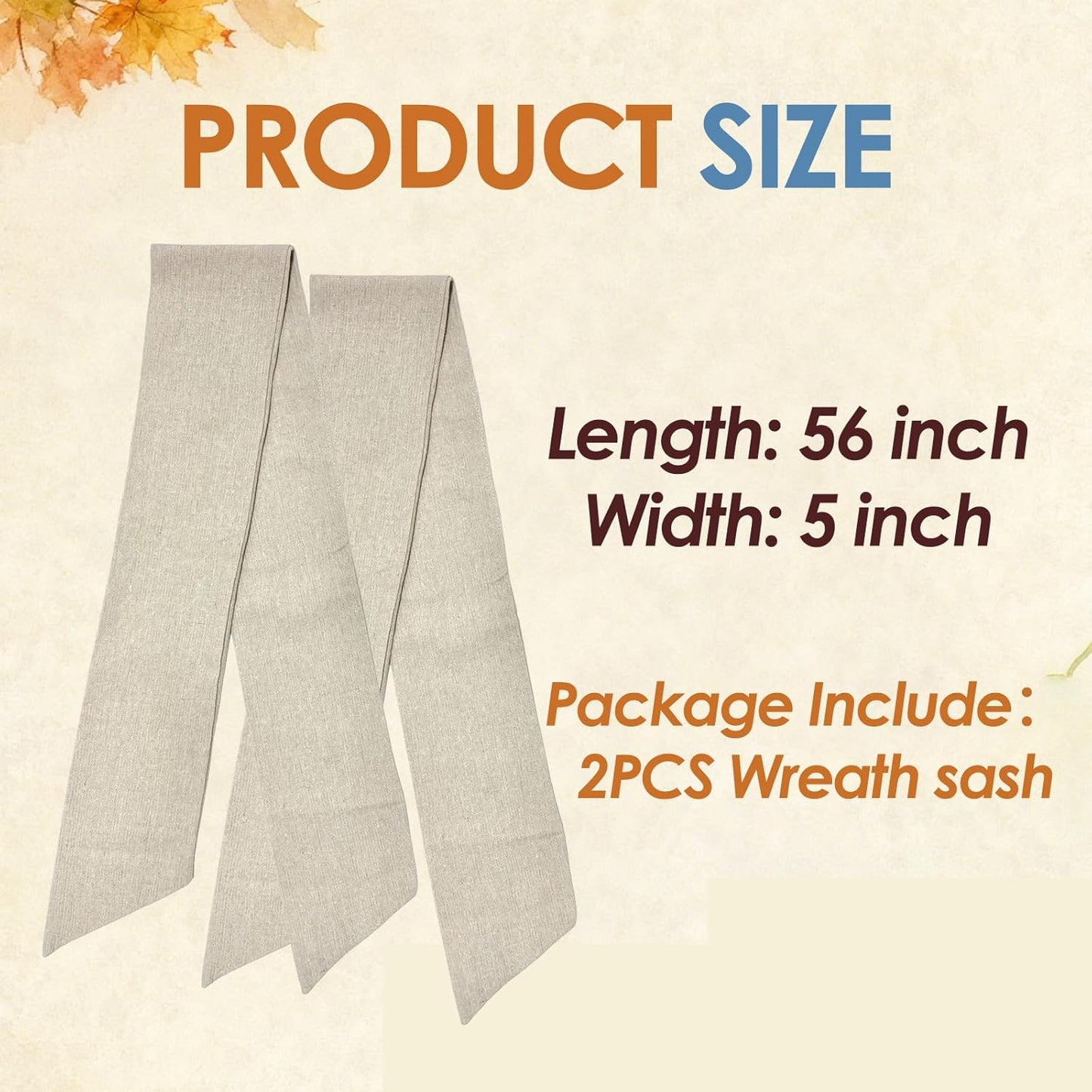 Regine Switzerland 2 Pack Burlap Wreath Sash - Blank Linen for Spring Garland & Holiday Decor