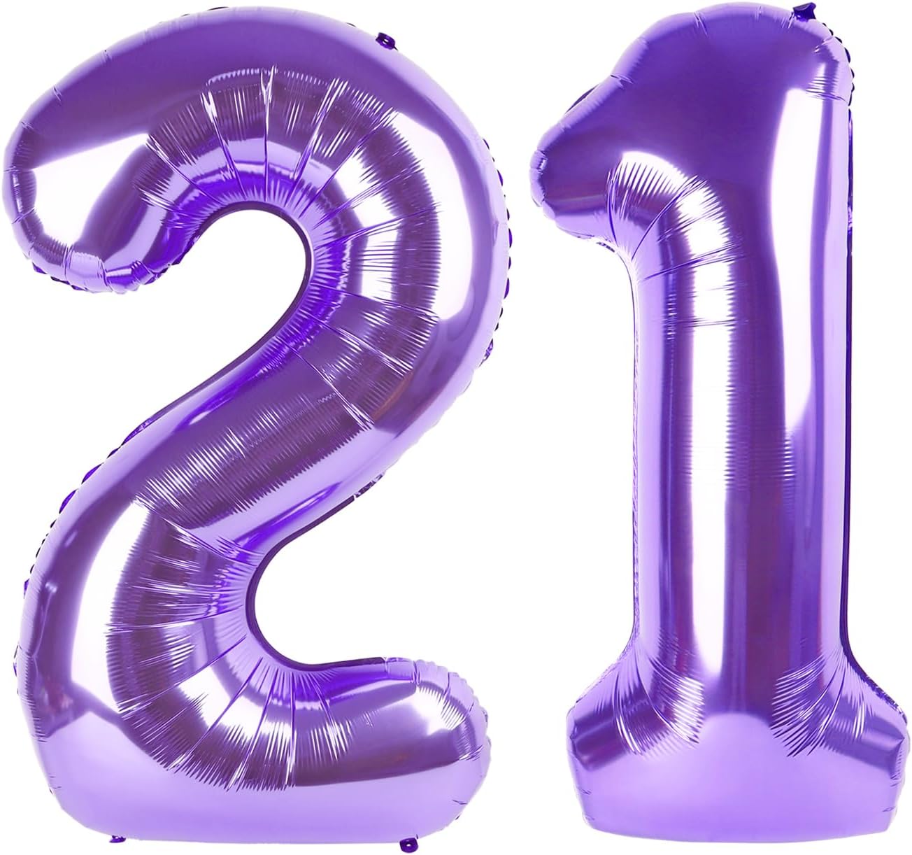 Purple Number 21 Balloon - 40 Inch Birthday Decoration for 21st Party Supplies