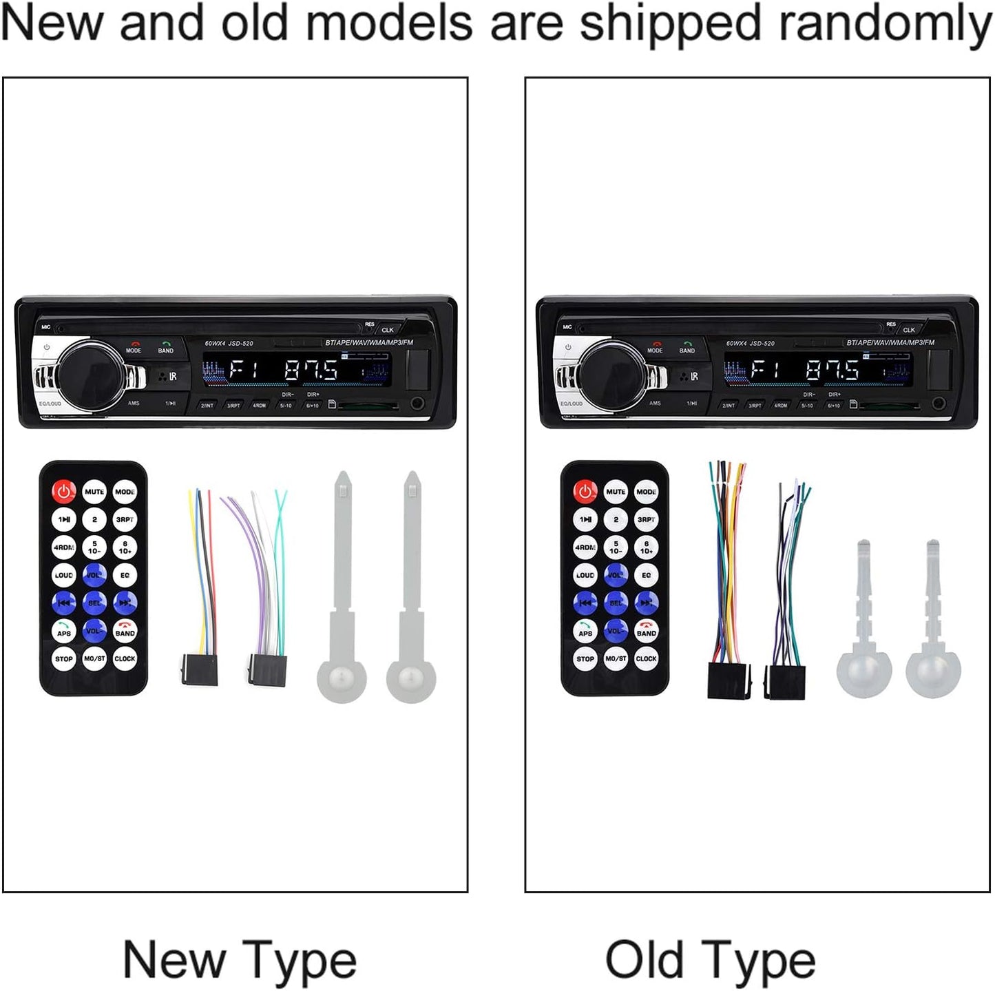 Zerone 4 60W MP5 MP3/MP5/USB x Car Radio Stereo Bluetooth Player Single Din Dual USB Hands- Car Stereo Support LCD