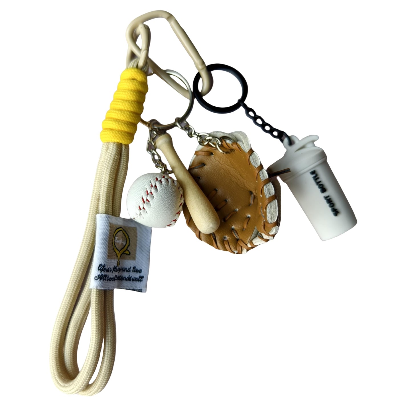 Baseball Keychain Bagpack Pendant Decorations with Mini Leather baseball Bat Keychain Sports Souvenir Favors,Gifts for Athletes (baseball)