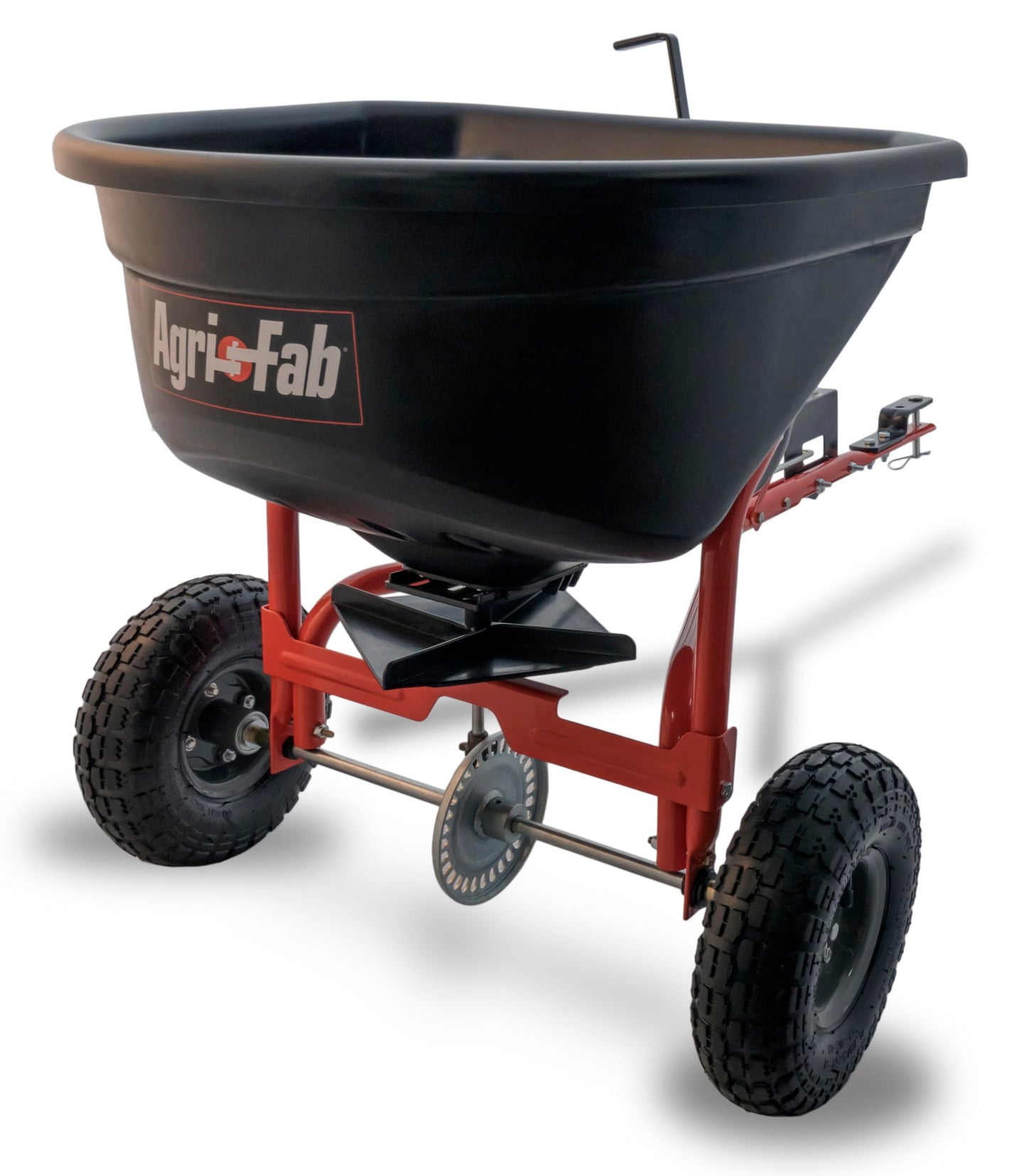 Agri-Fab Tow Behind Broadcast Spreader for Seed, Fertilizer, Salt and Ice Melt, 110 lb Capacity Lawn and Garden Spreader with 10 Ft Spread Width