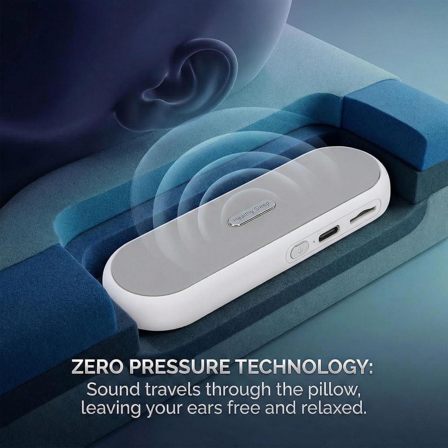 Dpofirs Bone Conduction Sleep Speaker | Advanced Sound Transmission, White Noise, Smart Sleep Timer, Portable