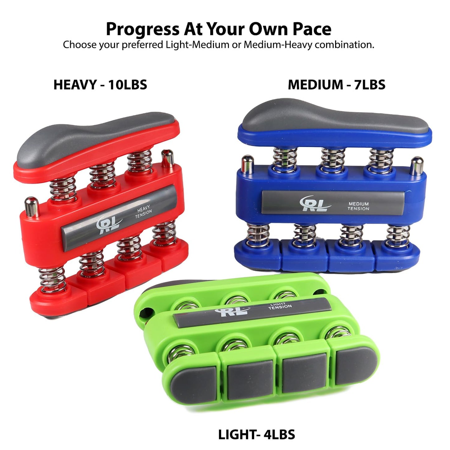 Finger Strengthener, Forearm and Hand Exerciser & Strengthener, Workout Equipment for Musician, Rock Climbing and Therapy, Hand Strengthening Rehab - Medium-Heavy