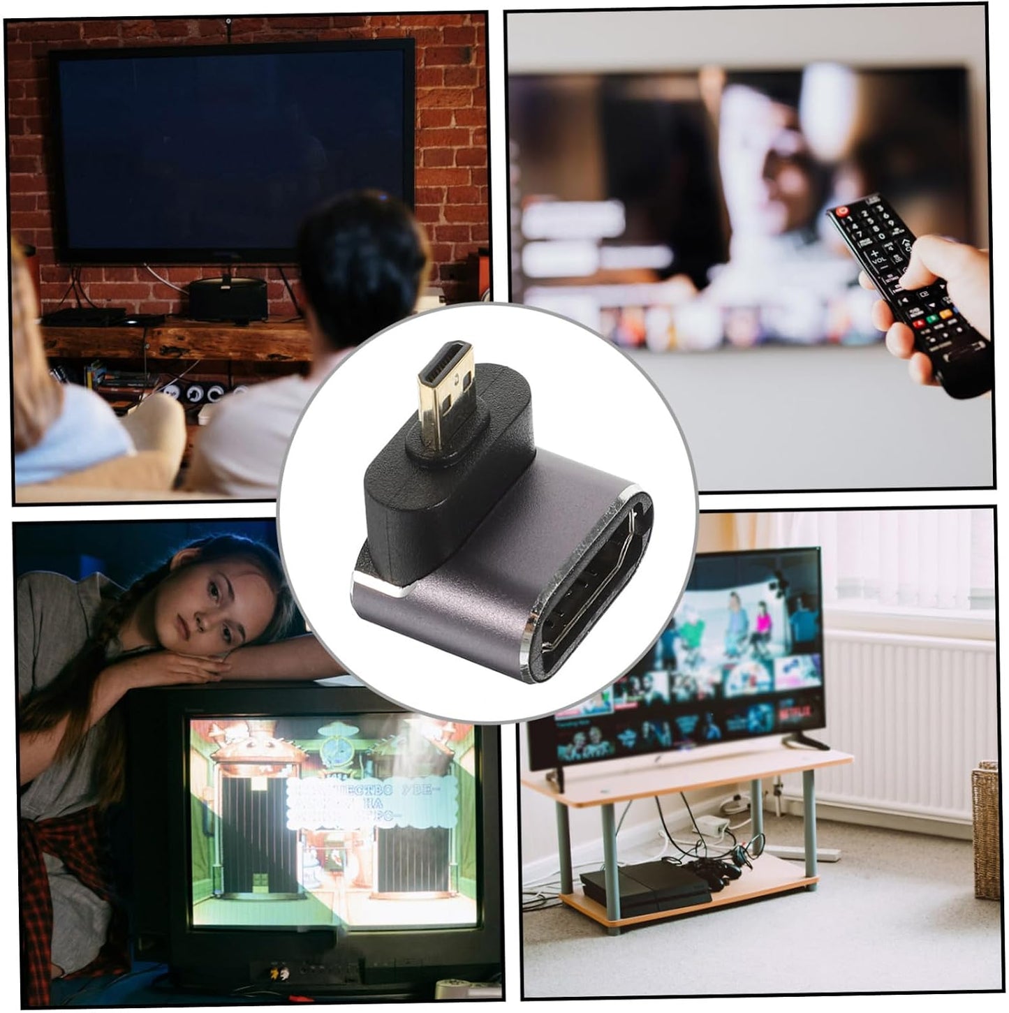 TINEASUR 90degree Monitor Adapter Laptop Connector Projector Receiver Adapter Video Connector
