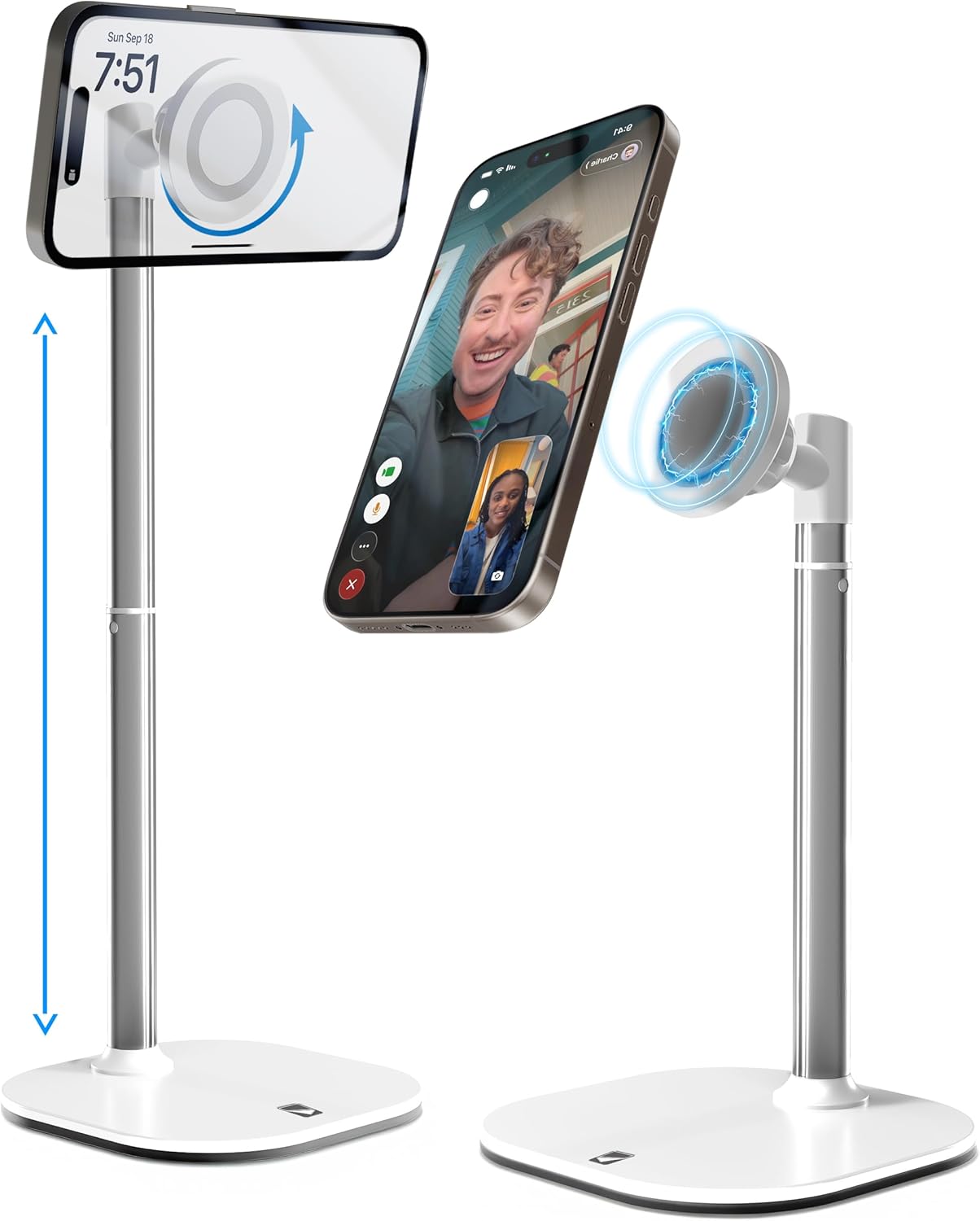 COOPER 17 16/15/14/13/12, MagStand, Adjustable Magnetic iPhone Stand for Desk & Phone Holder for Video Recording