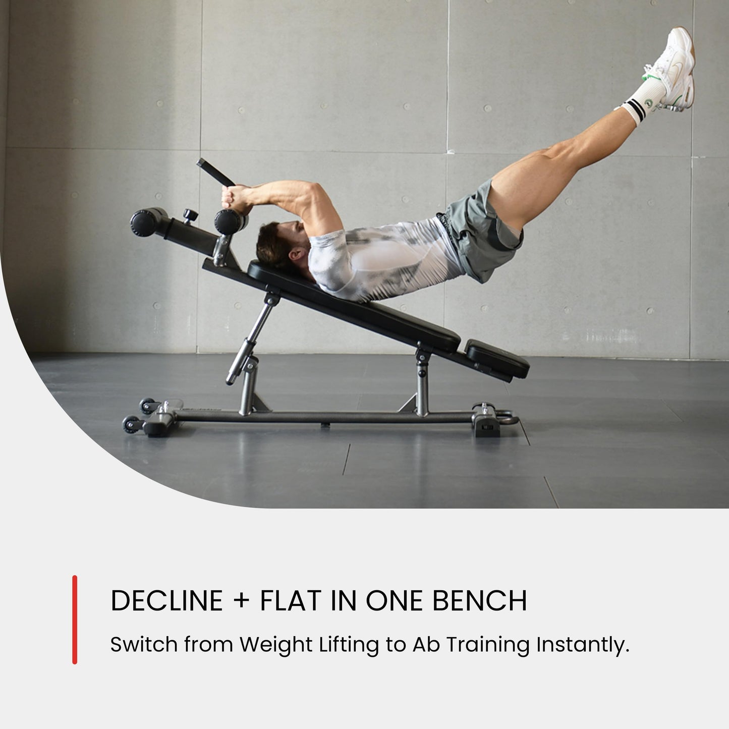 Finer Form Sit Up Bench with Reverse Crunch Handle for Ab Bench Exercises - Abdominal Exercise Equipment with 3 Adjustable Height Settings