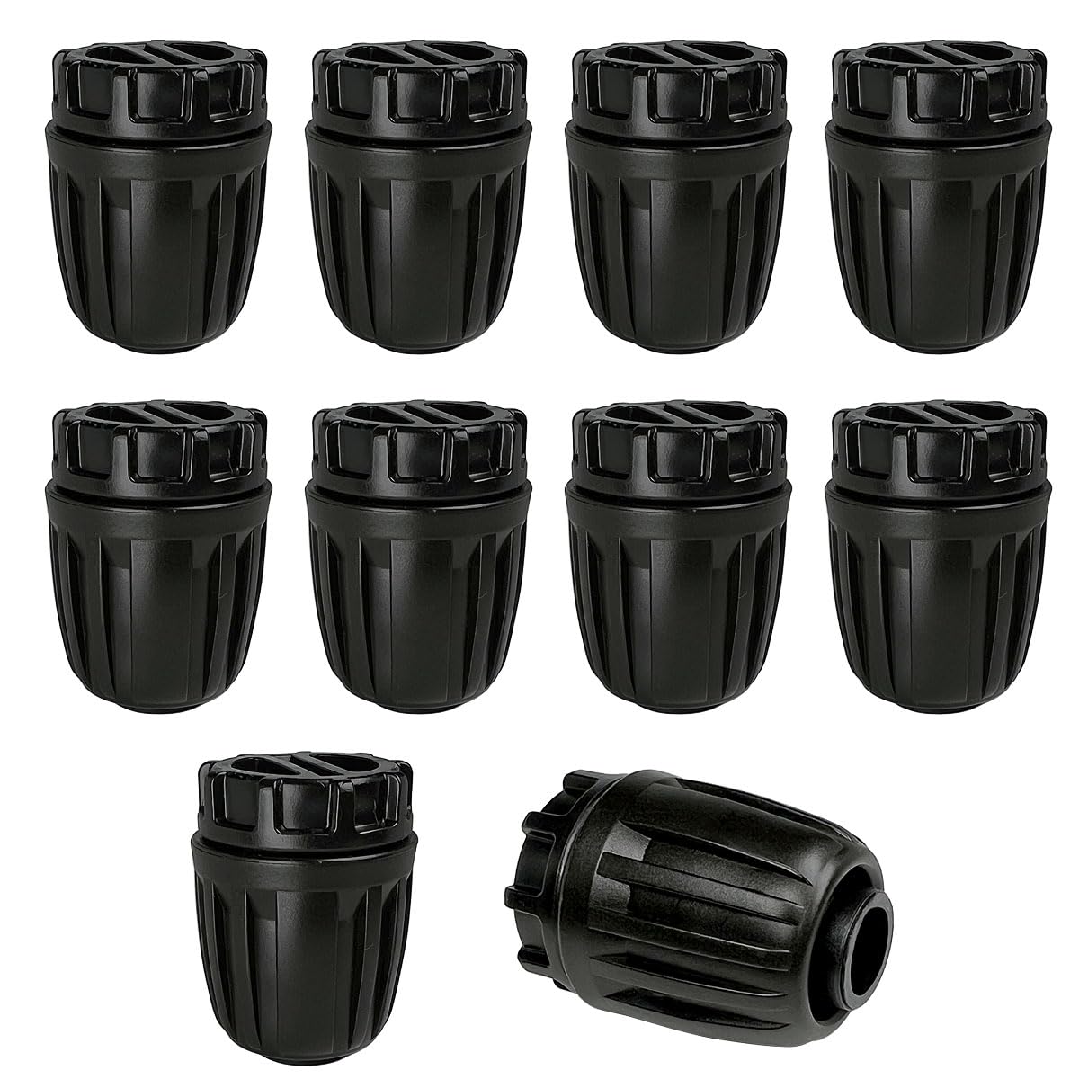 1/2 Inch Drip Irrigation Fittings End Caps, 10 Pack End Plugs for (1/2" ID x 0.6-0.63" OD)16mm DripTubing Connectors, Barbed Locked End Cap Connectors for Garden Watering System Drip Line