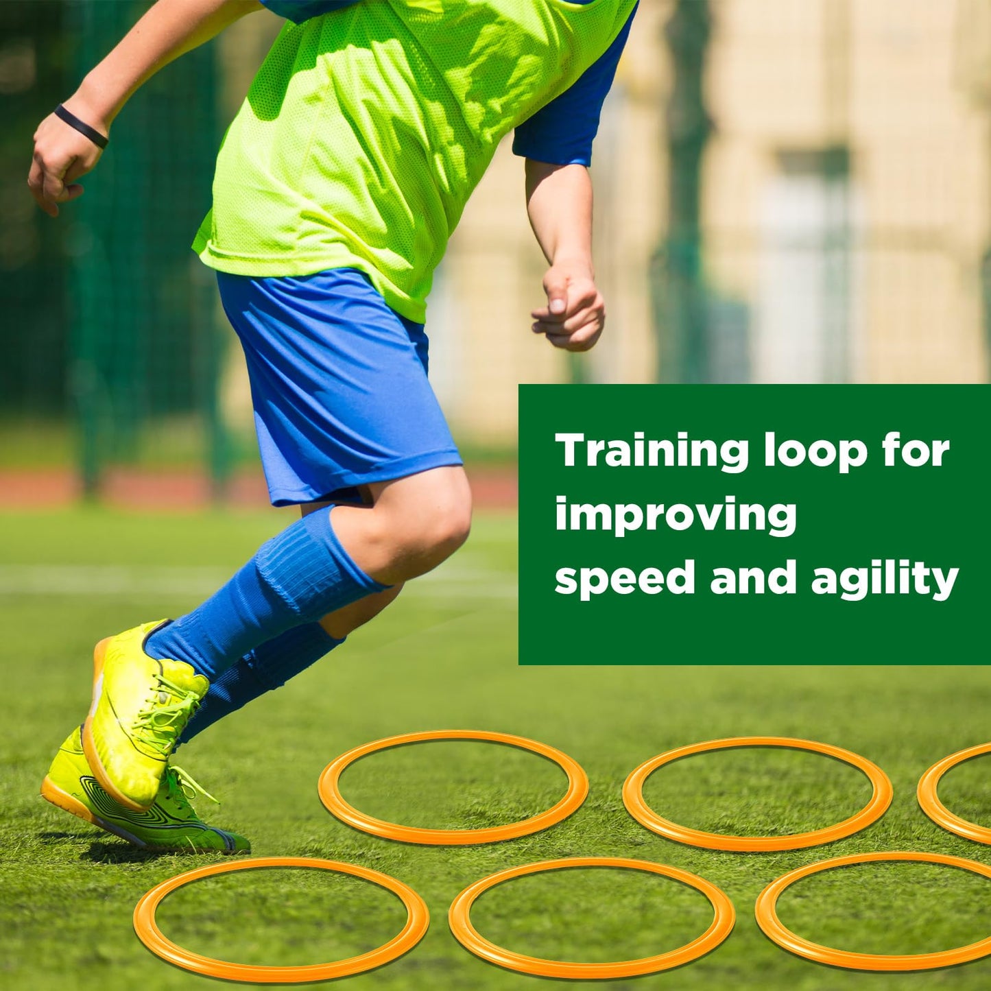Deekin 40 Pcs 15 Inch Orange Agility Rings Speed and Agility Training Rings Exercise Speed Ring Circle Jumping Hoops for Training Toss Equipment