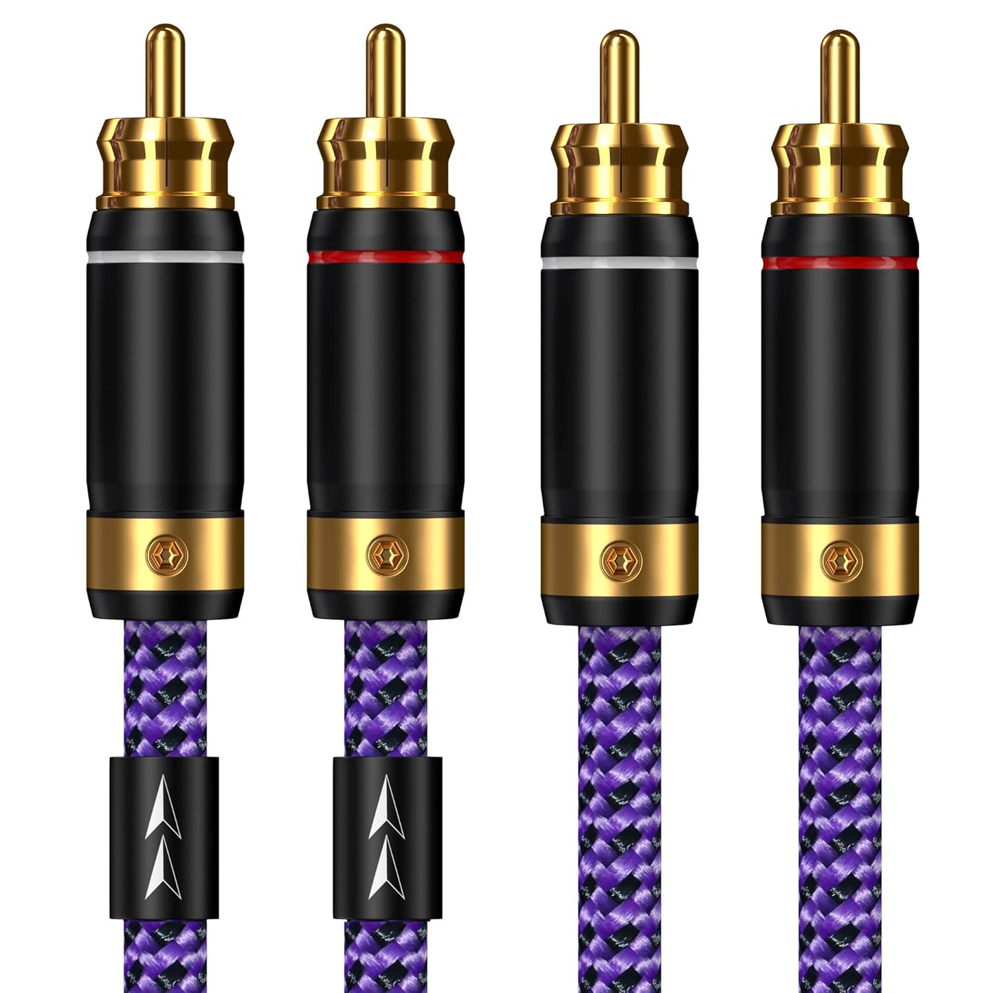 Veimeitk 2 2 24K (3.2FT/1m) RCA to RCA Audio Cable Heavy Duty Gold-Plated Pure Copper Shell Oxygen-Free Copper for Home