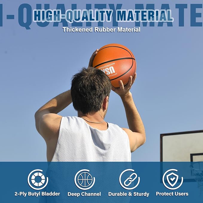 Libima 12 Pcs Operation Christmas Rubber Basketballs Official Size Bulk with Pump Multicolor Basket Balls Streetballs Set for Adult Youth Indoor Outdoor Training Games Sports Gifts