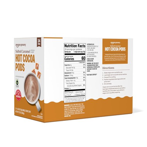 Happy Belly Hot Cocoa Pods - Salted Caramel Flavor for 2.0 K-Cup Brewers | 24 Count