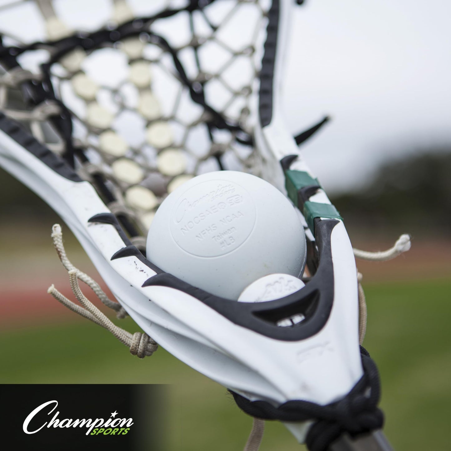 Champion Sports Lacrosse Balls – Official Size Equipment for Professional, College & High School Games, Practices & Recreation, NOCSAE, NCAA, NFHS & SEI Certified, 12-Pack, White