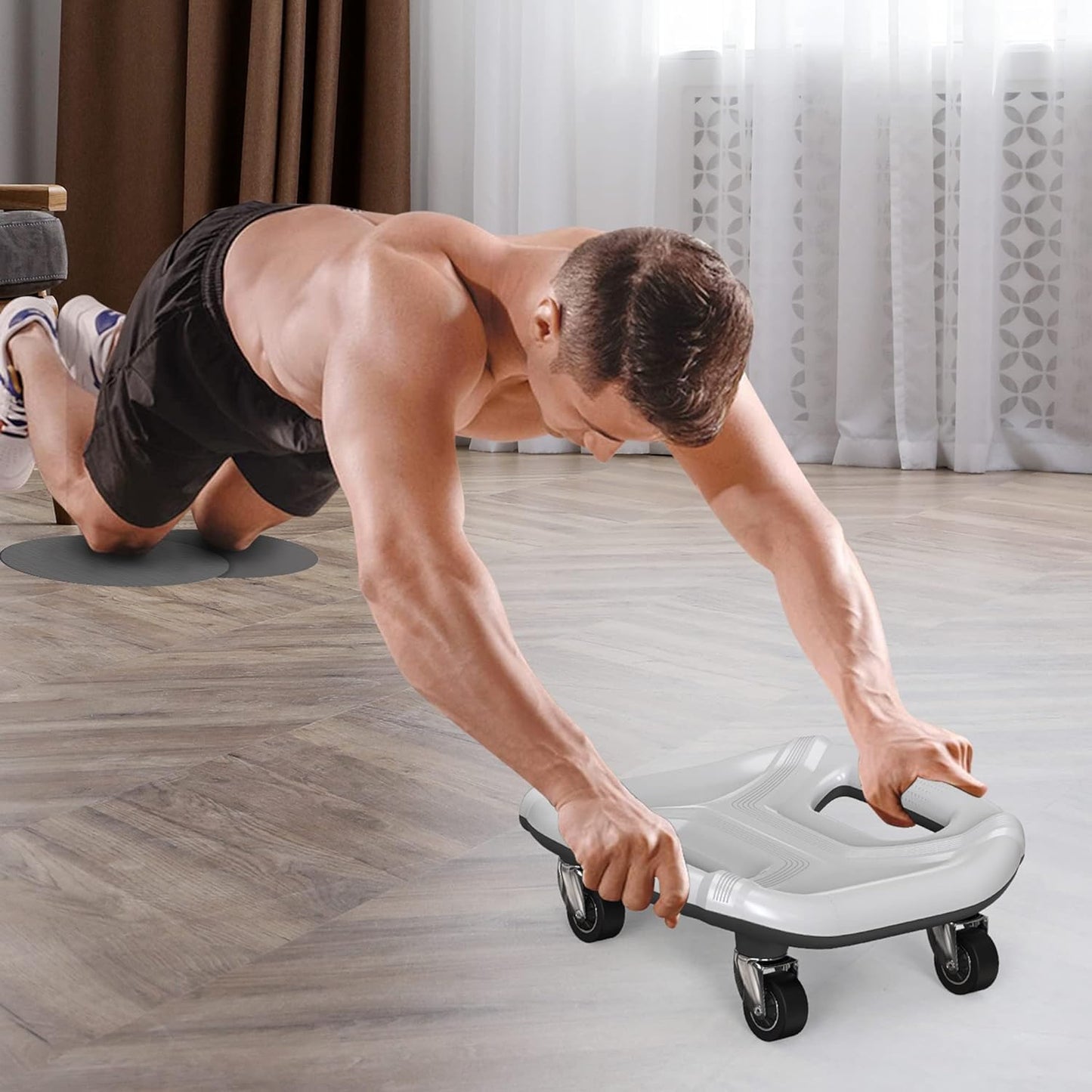 PROIRON Ab Roller with Knee Pads for Abs Workout, Multifunctional Ab Roller Wheel for Abs Workout, Abdominal Roller with Knee Pads, Abdominal Exercises Wheel, Abb Roller (Slide Fitness Trainer)