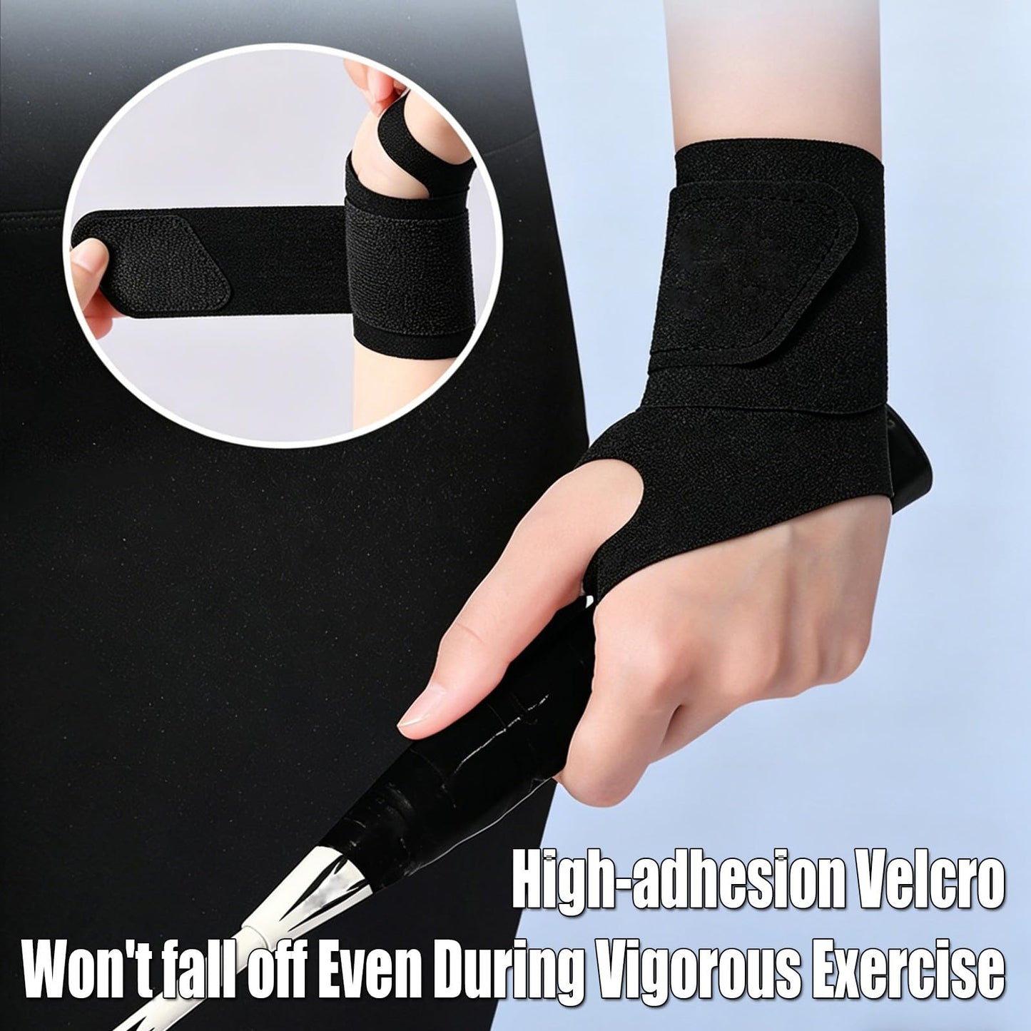 Adjustable Elastic Compression Support with Thumb Loop, Breathable Elastic Wrist Brace, Flexible Wrist Compression Sleeve for Gym Workout, Office Typing(2pcsA)