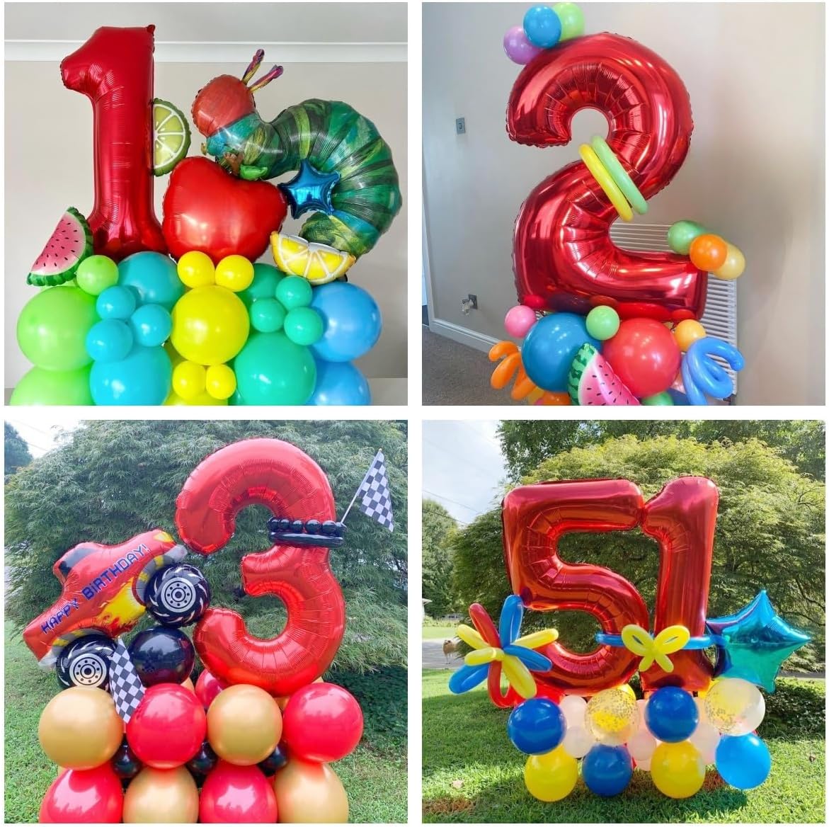 Red 5 Balloons by [Brand Name] - 40 Inch Foil Mylar Helium Number 5 for Birthday & Anniversary Decor