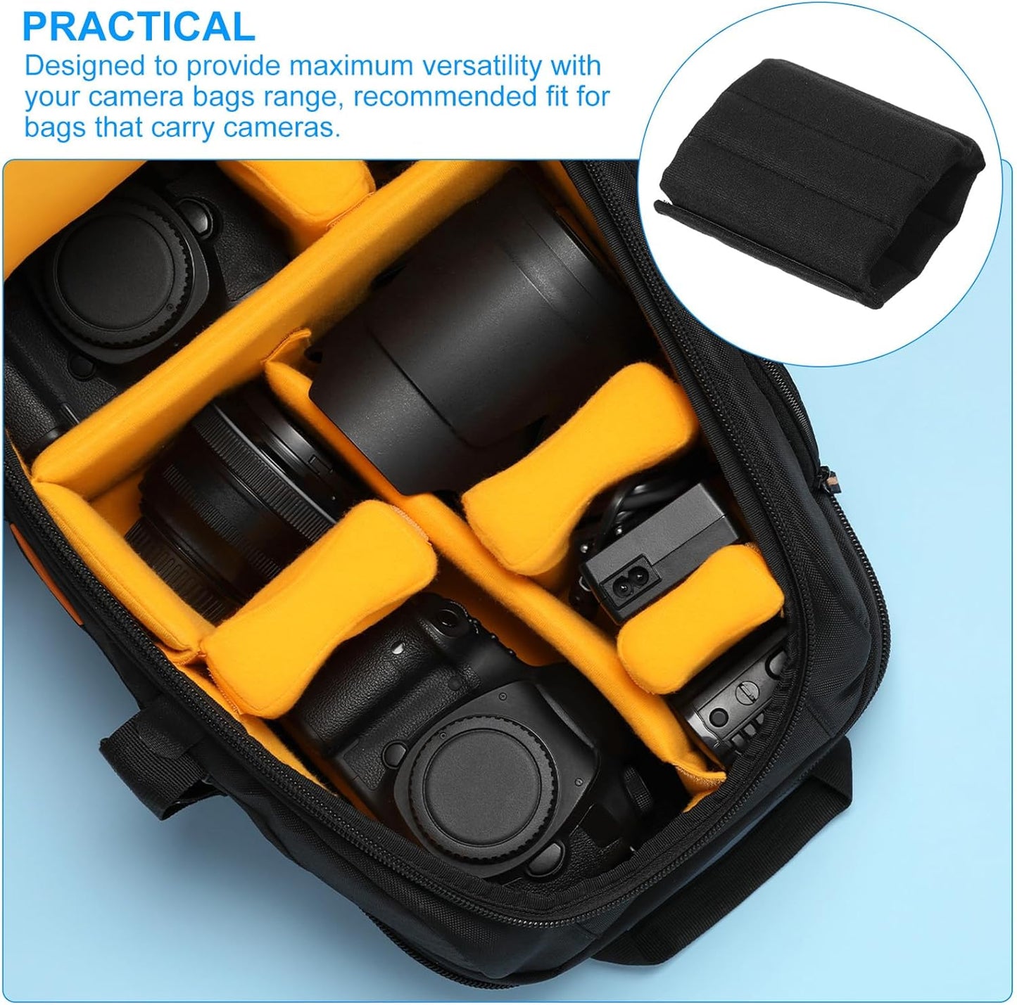 2Pcs 10.43"x4.92"x0.55" PATIKIL Camera Bag Divider, Shockproof Camera Bag Inserts Separator Pad Protective Lens