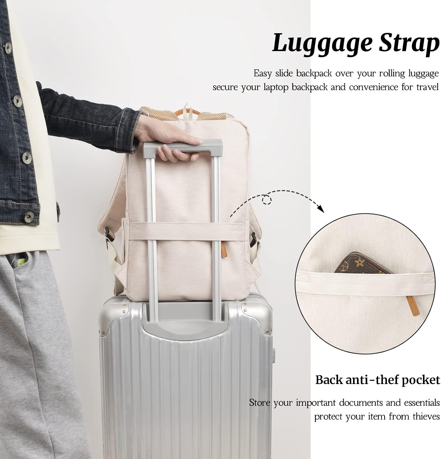 Backpack 15.6 Inch Backpack Backpack Commuter, Hp hope Laptop for Women, Work with USB Port, Water Resistant