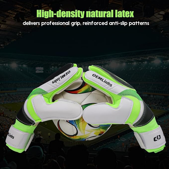 Youth&Adult Goalie Goalkeeper Gloves with Finger Protection Breathable Soccer Gloves with Strong Grips，6 Colors，Sizes 7-10