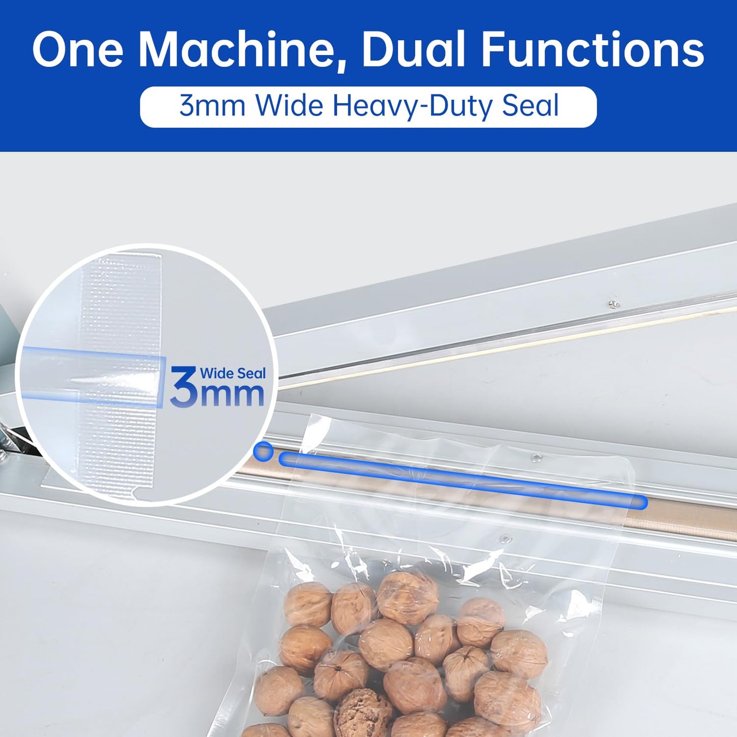 R-PACK Impulse Heat Sealer, Heavy Duty Sealing Machine with Extra 2 Replacements(white, 32inch)