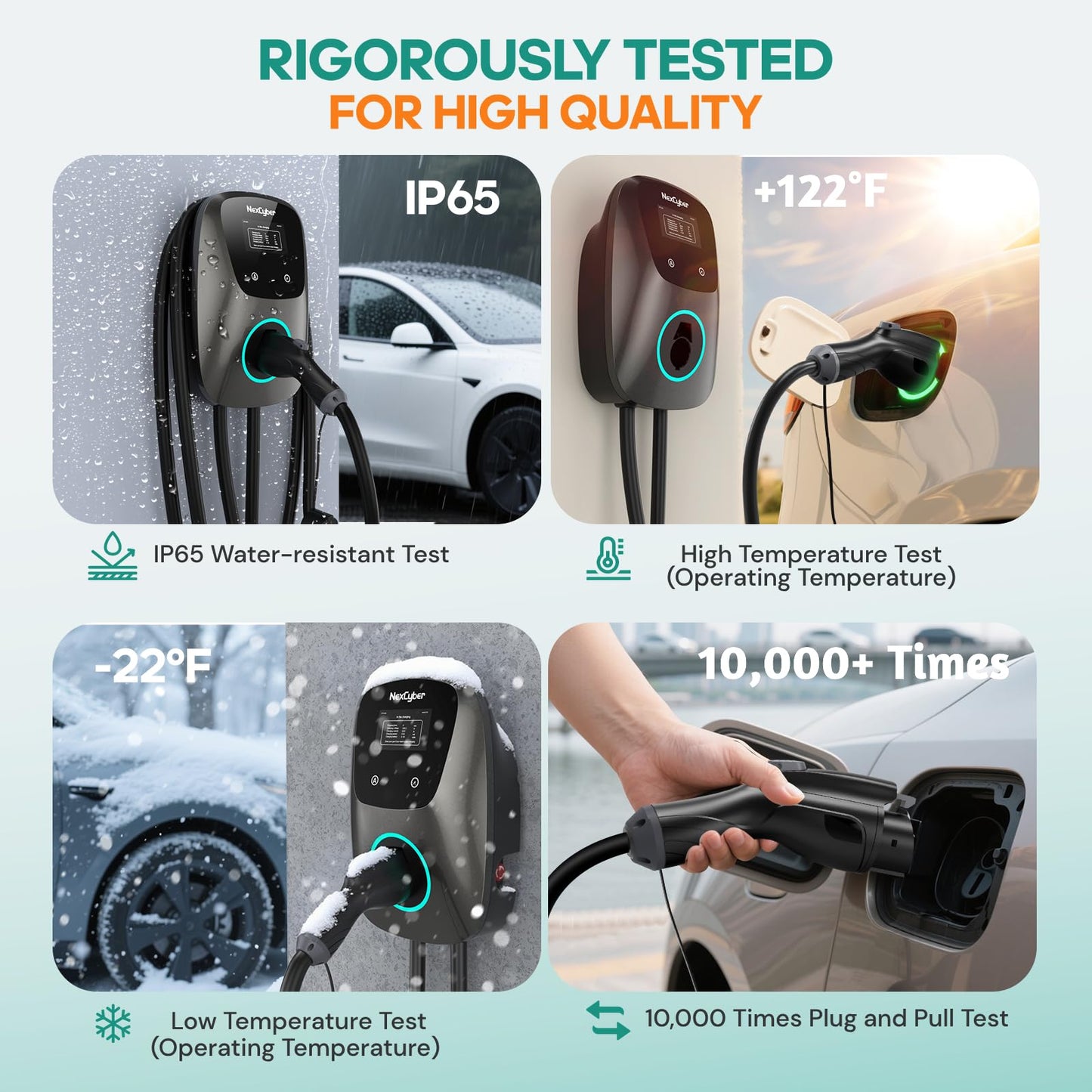 NexCyber Level 2 EV Charger(WiFi APP/Plug-Play), 48A Nema 14-50p, 25ft Cable ETL Certified, Home Level 2 EVSE Car Charger w/ J1772 Connector, Electric Vehicle Charging Stations (46)