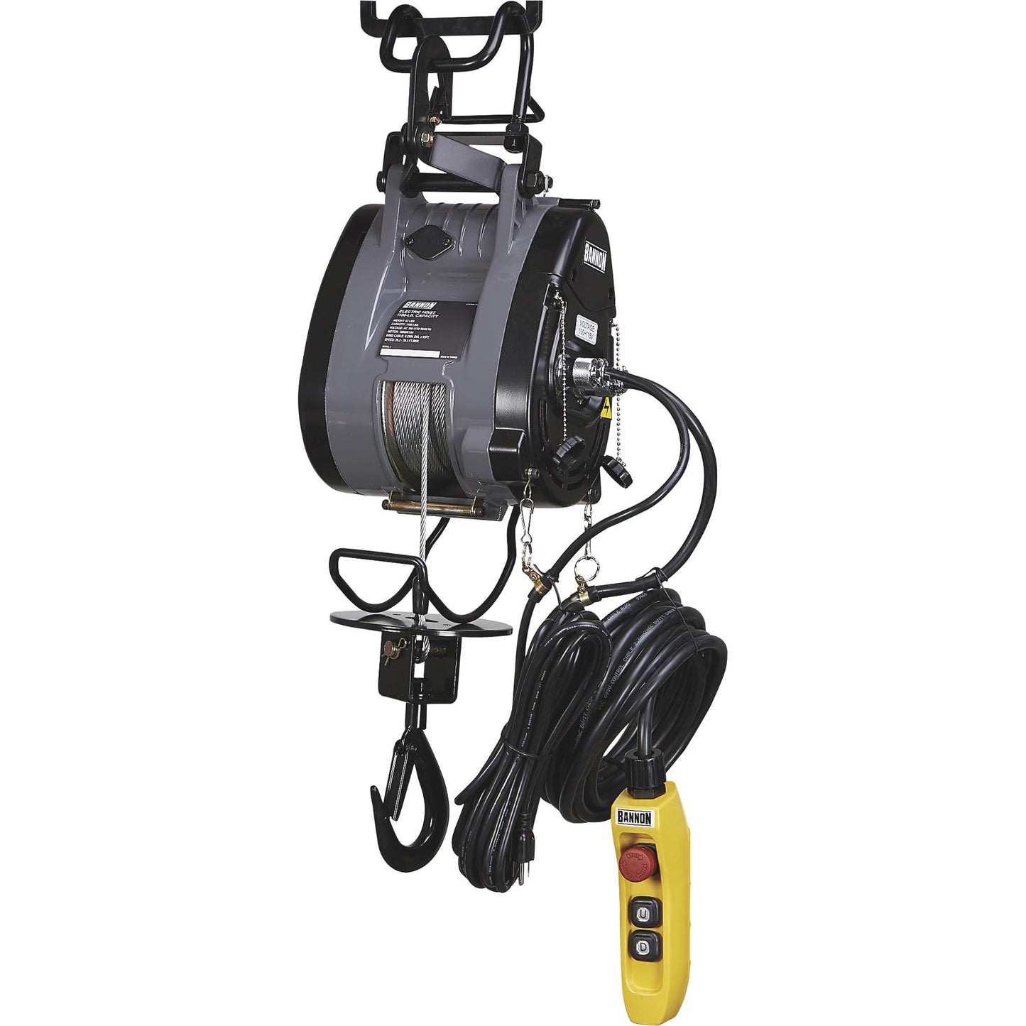 Bannon Compact Electric Cable Hoist - 1100-Lb. Capacity, 95ft. Lift, 110 Volts, 1 Phase