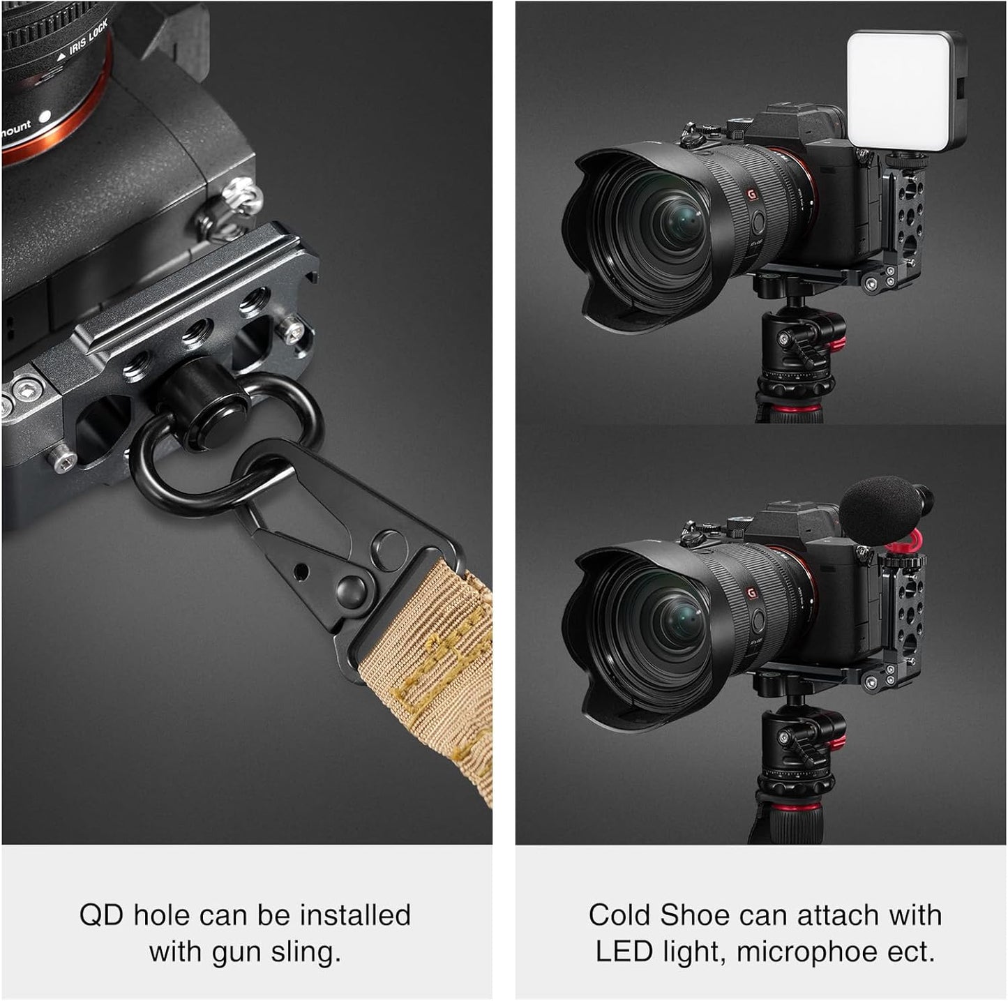 CAMOLO RIG Base,1/4" Foldable DSLR Camera L Bracket,Vertical Horizontal Switching Tripod,Arca-Swiss Srew Hole,Quick