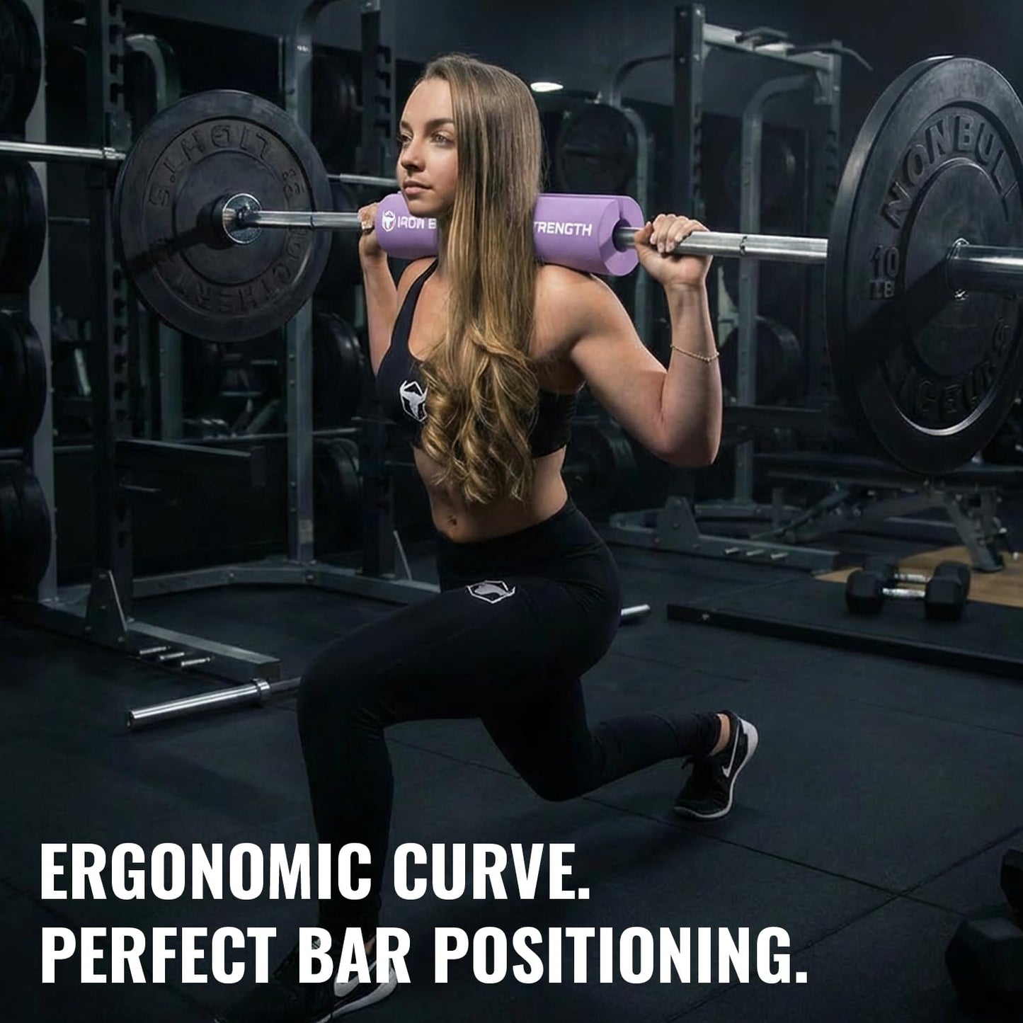 Advanced Squat Pad - Barbell Pad for Hip Thrusts, Squats & Lunges - Neck & Shoulder Squat Bar Pad Cushion Support Foam for Extra Comfort (Lavender)